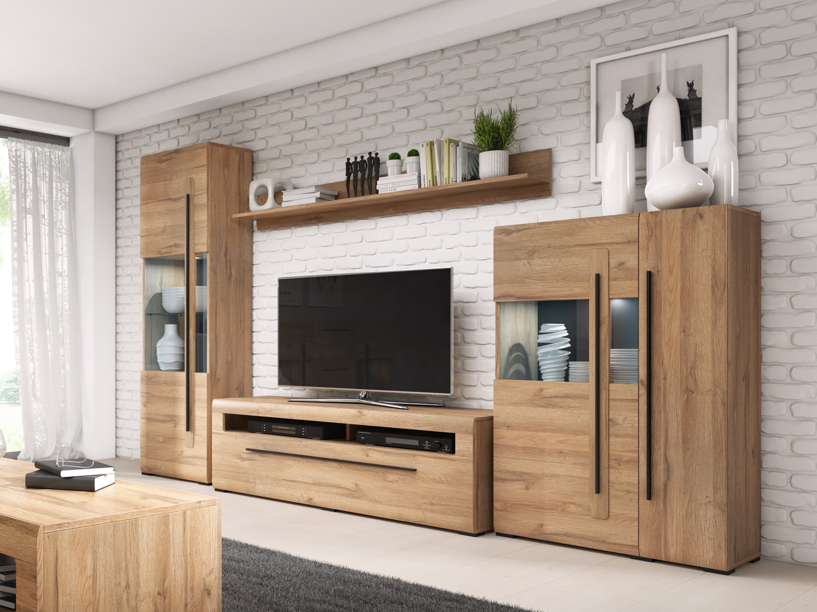 Estante de parede Ophsalu 101 (Carvalho Grandson)