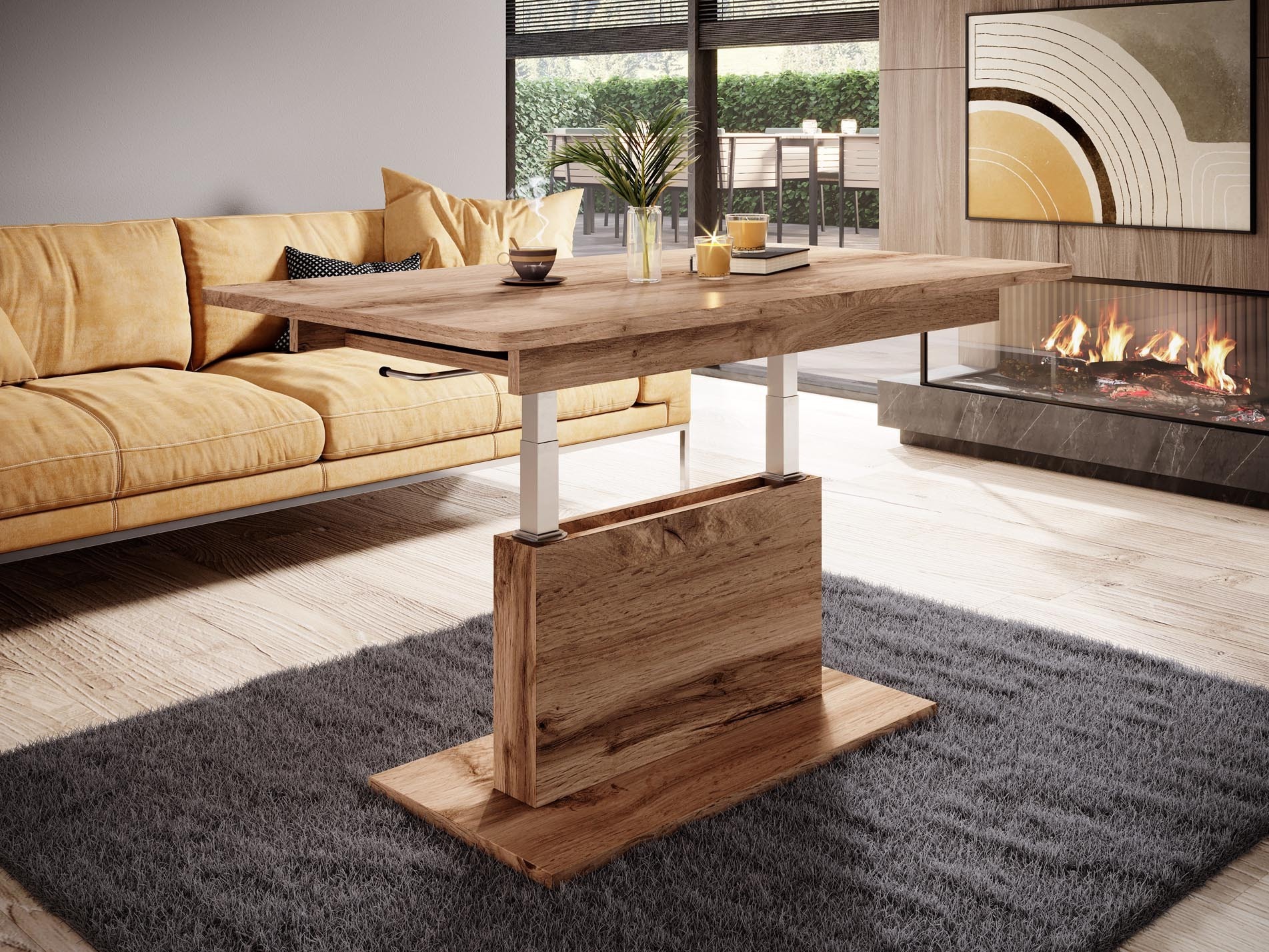 Mesa de centro extensível Houston 1253 (Carvalho wotan)