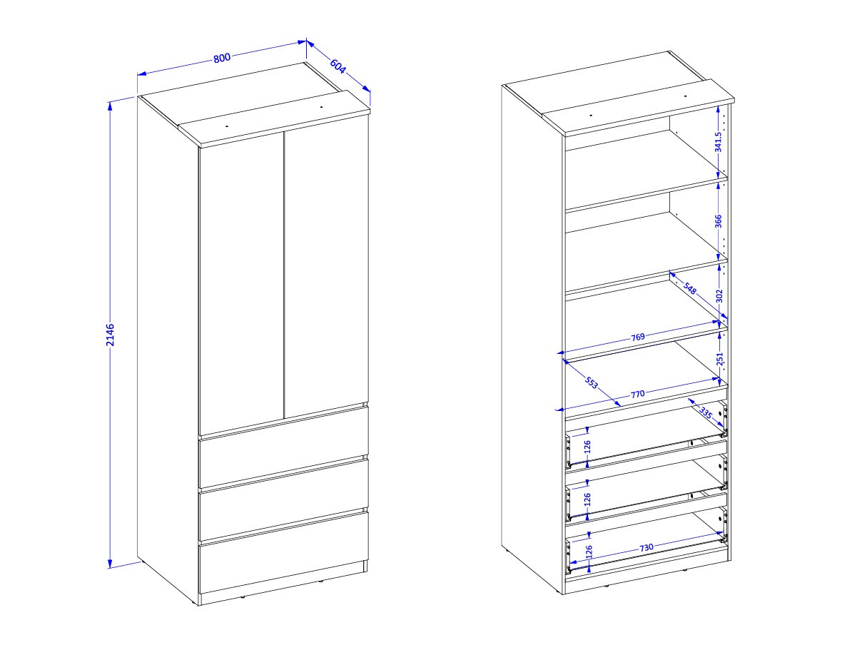 Roupeiro Nolcala 110 (Carvalho + Bege)