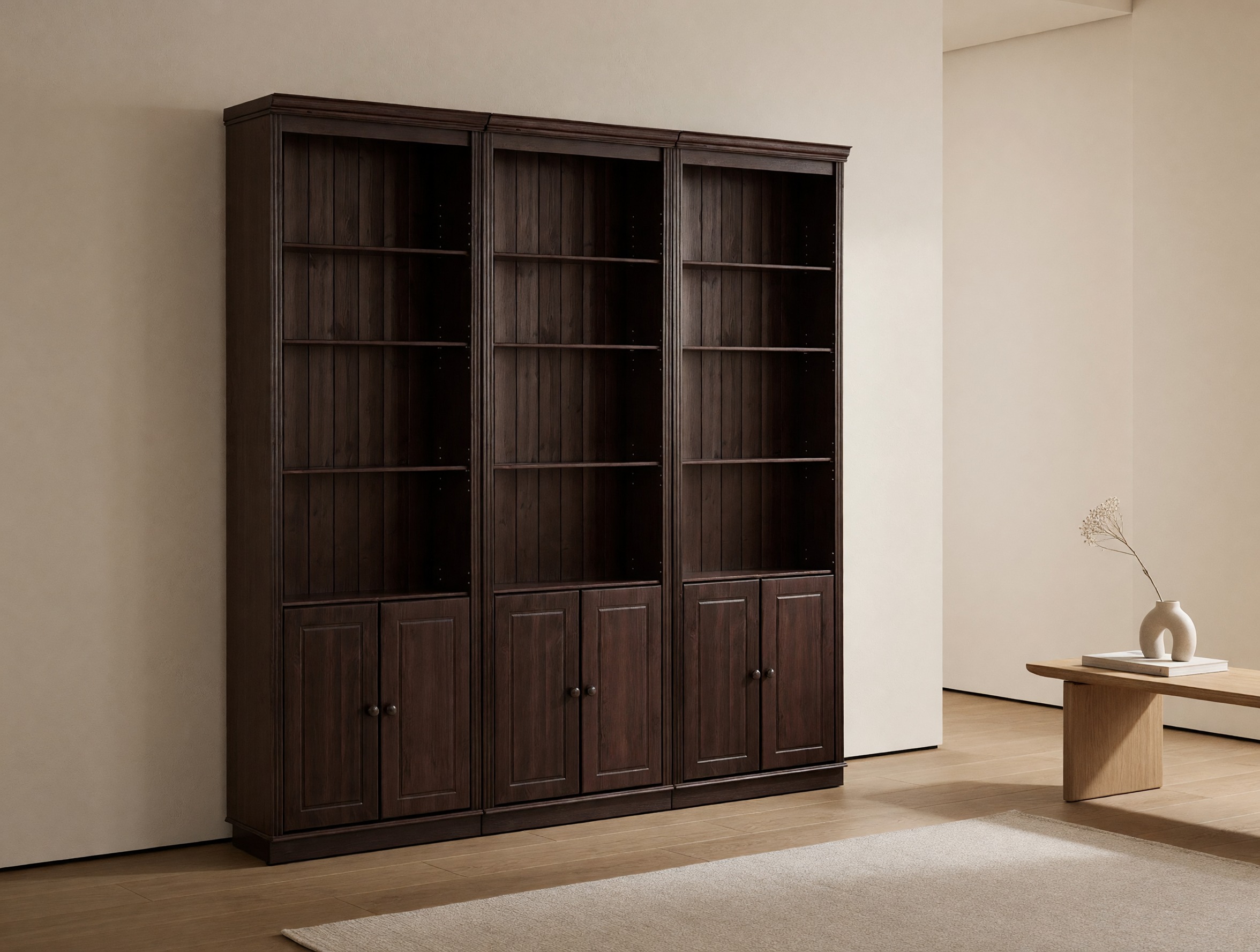 Conjunto de estante Saltoro 117 (Castanho escuro)