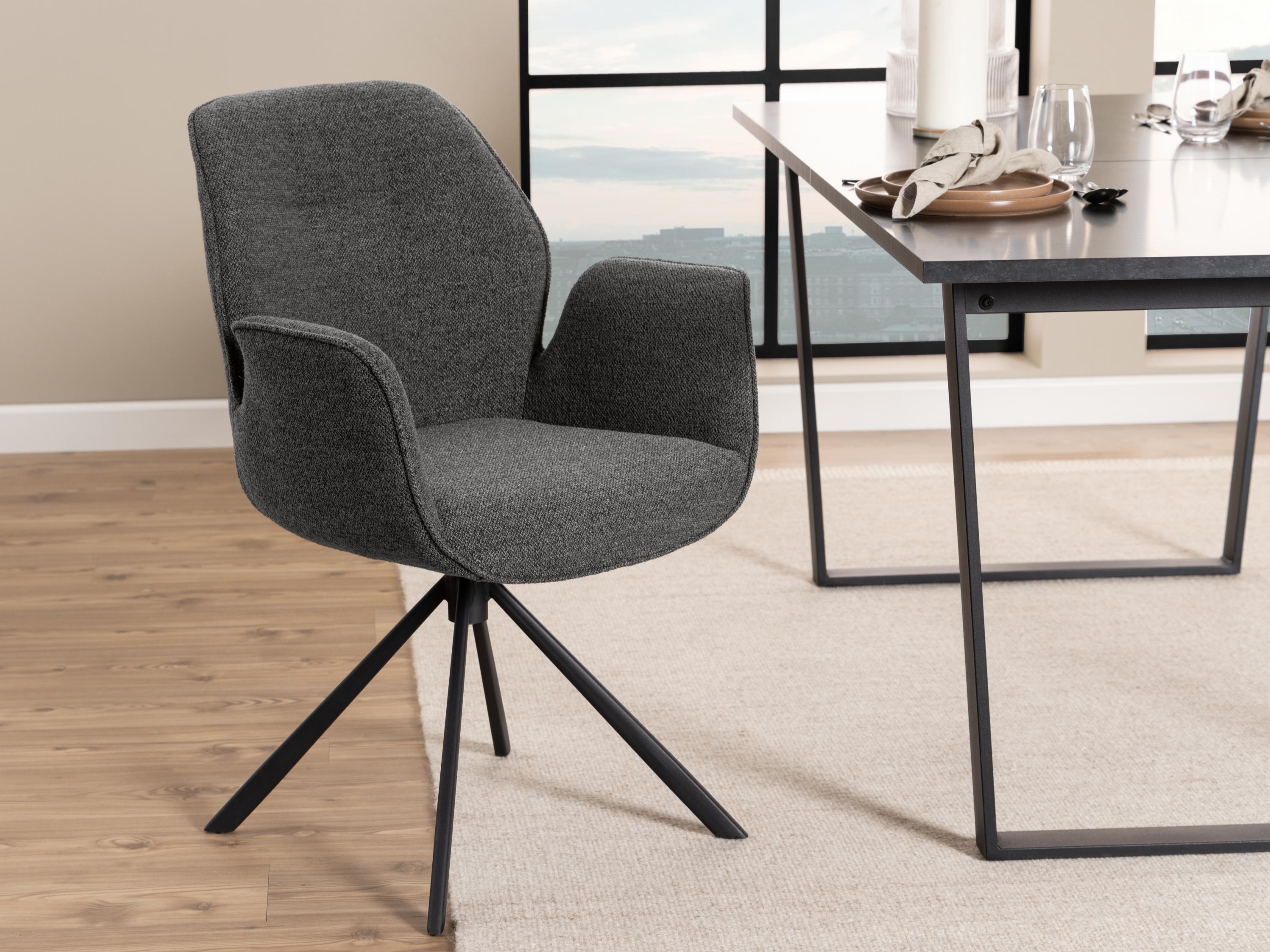 Cadeira Norsica 696 (Antracite + Preto)