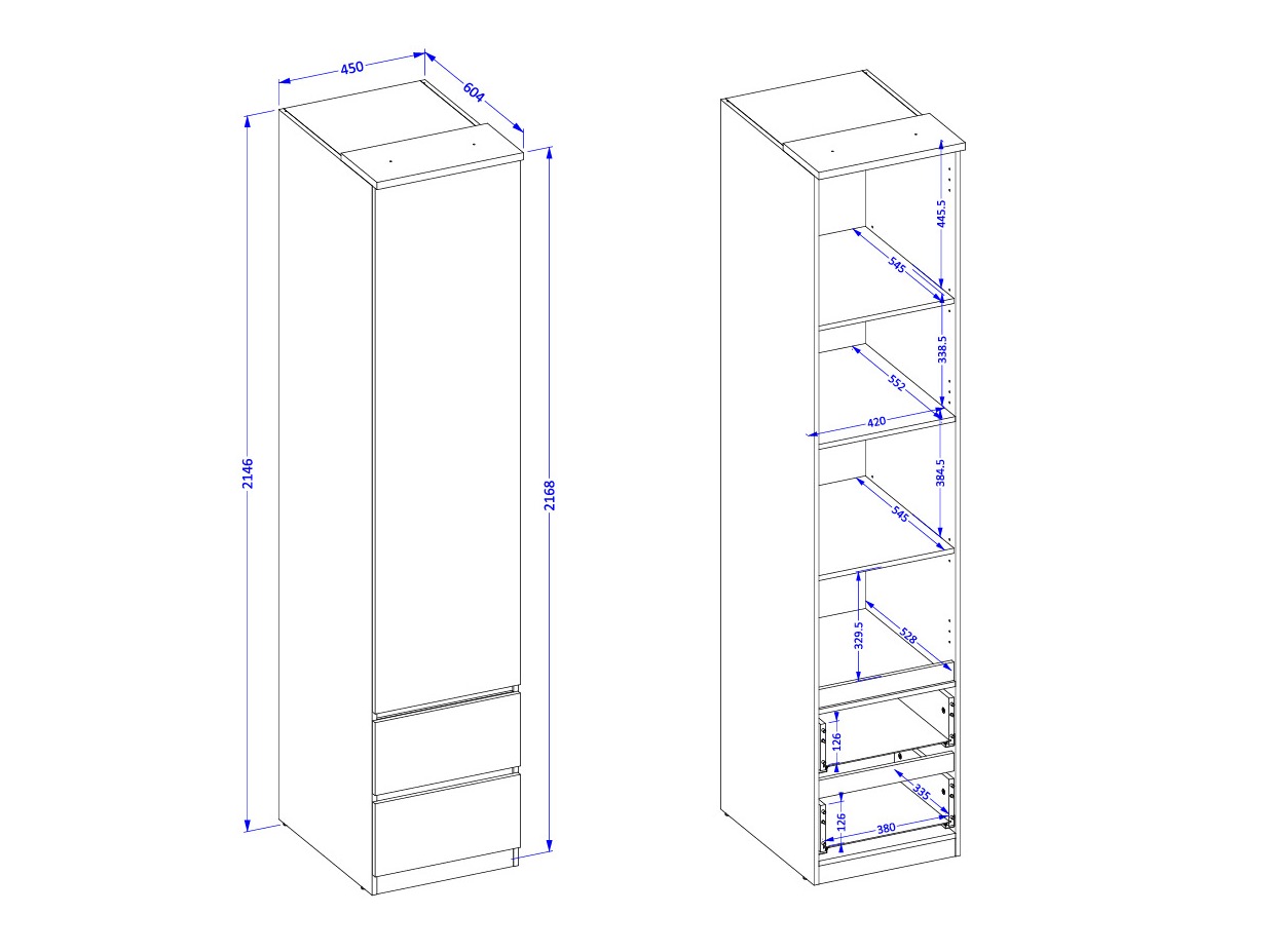 Roupeiro Nolcala 119 (Carvalho + Bege)