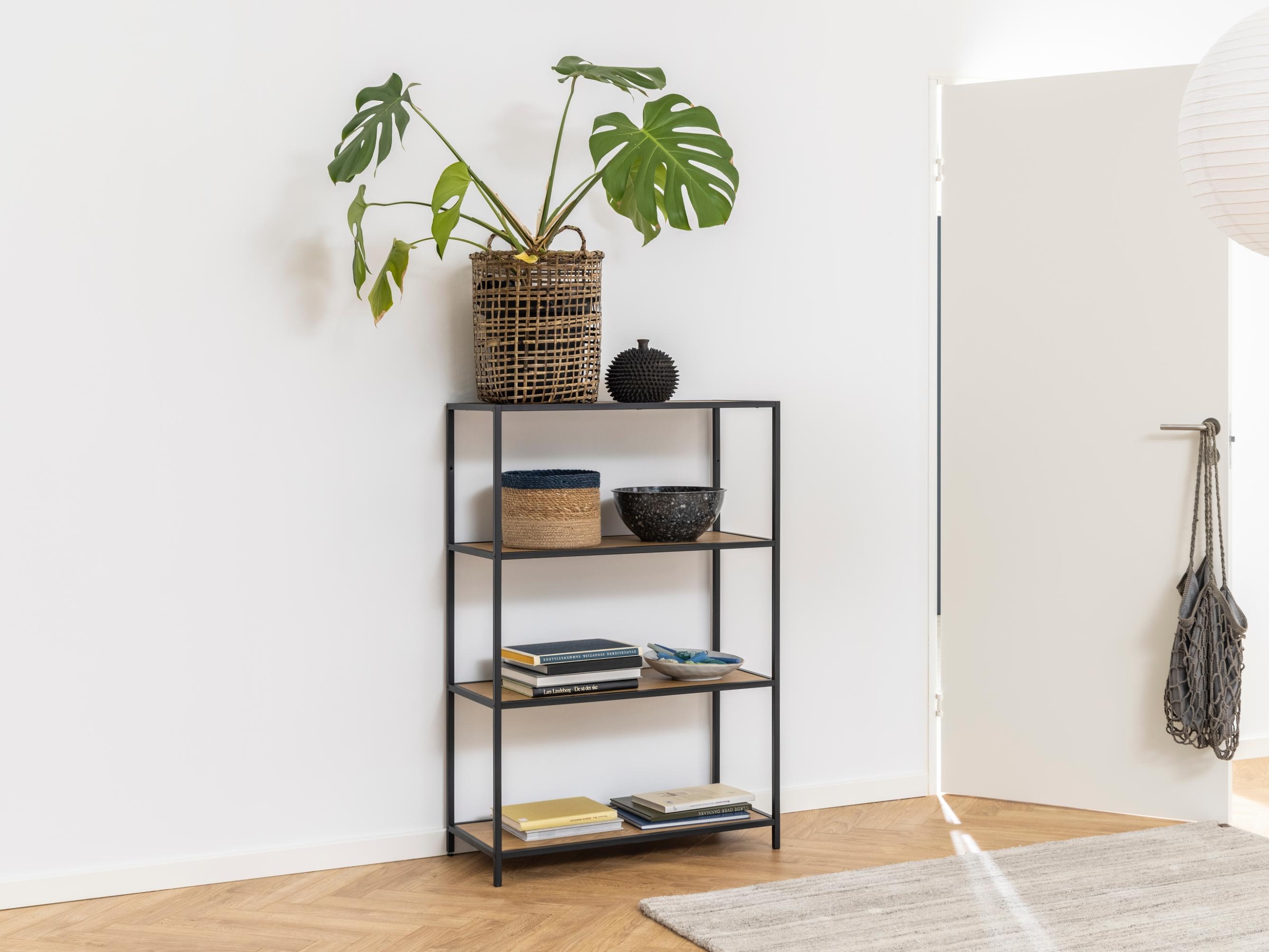 Estante Norsica Sevferi 105 (Carvalho selvagem + Preto)