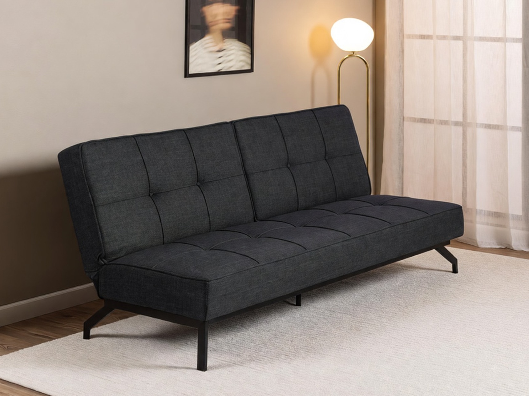 Sofá-cama Norsica 243 (Cinzento escuro)