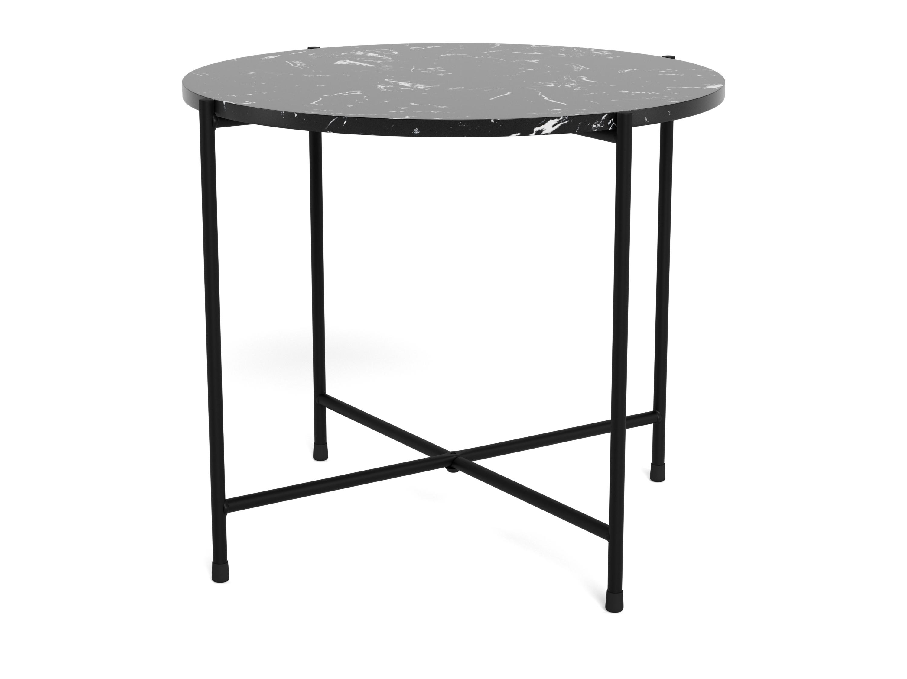 Mesa de apoio Norsica 608 (Mármore preto + Preto)
