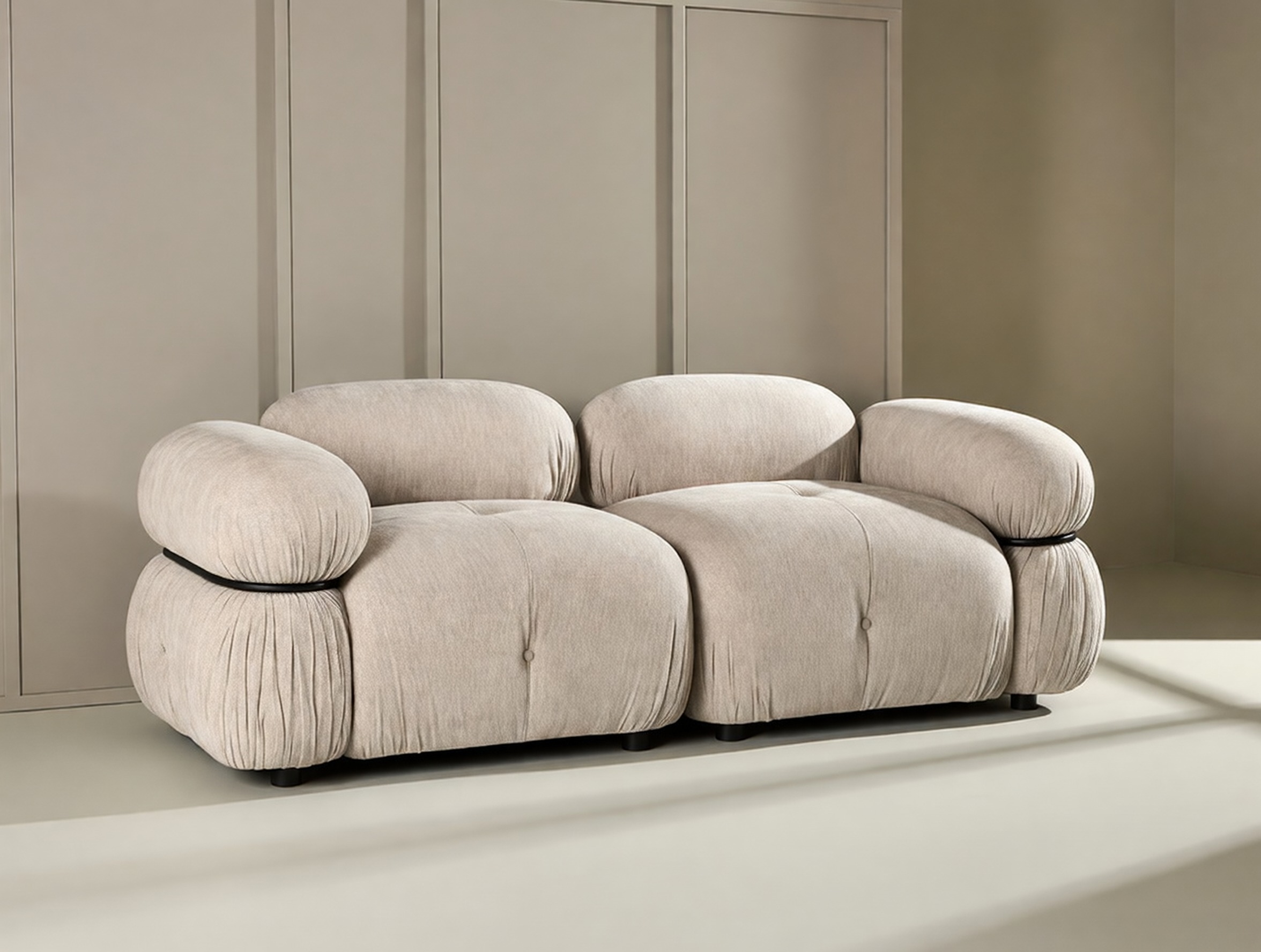 Sofá modular Evardale 103 (Bege + Preto)