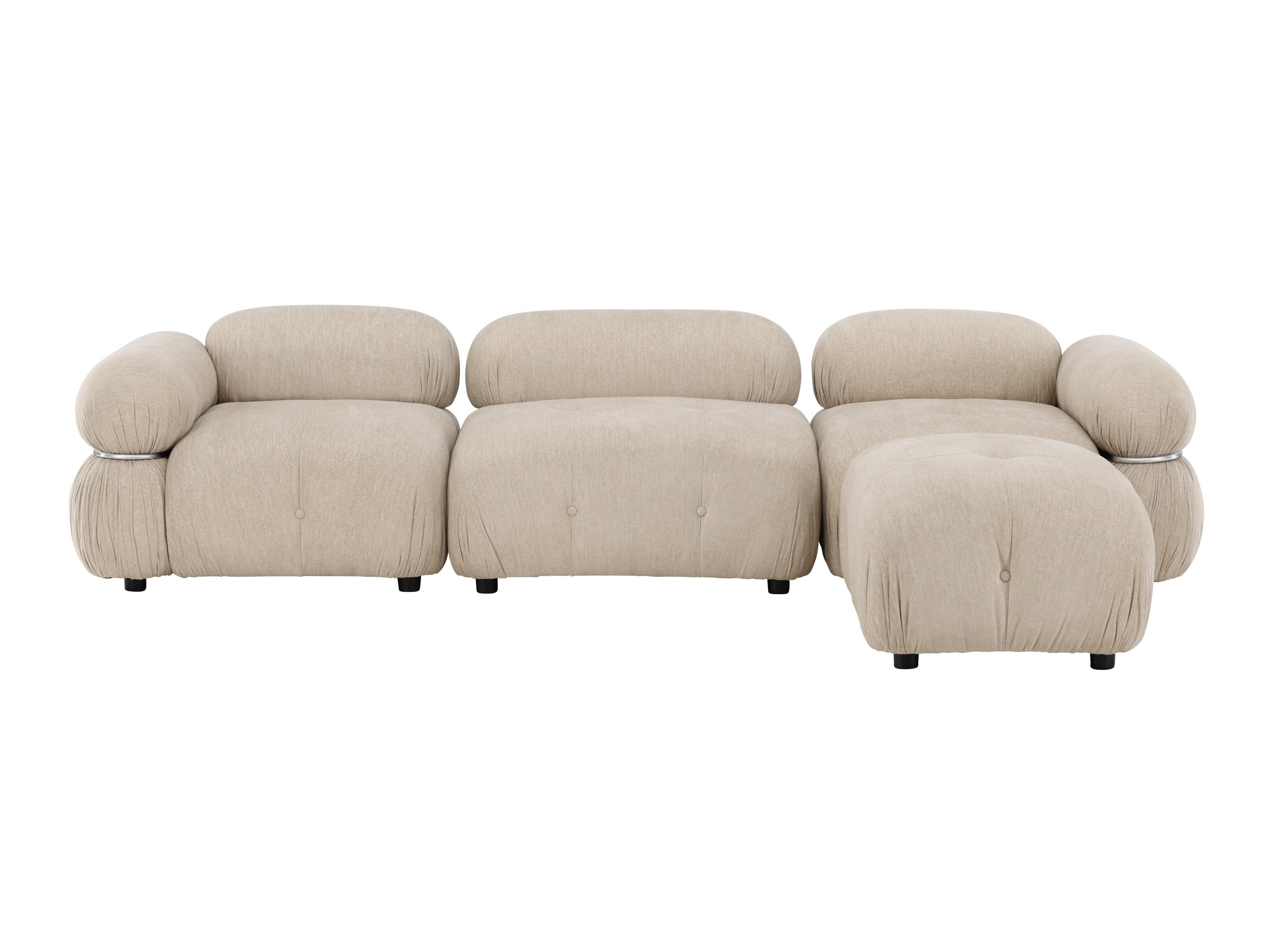 Sofá modular Evardale 104 (Bege + Prateado)