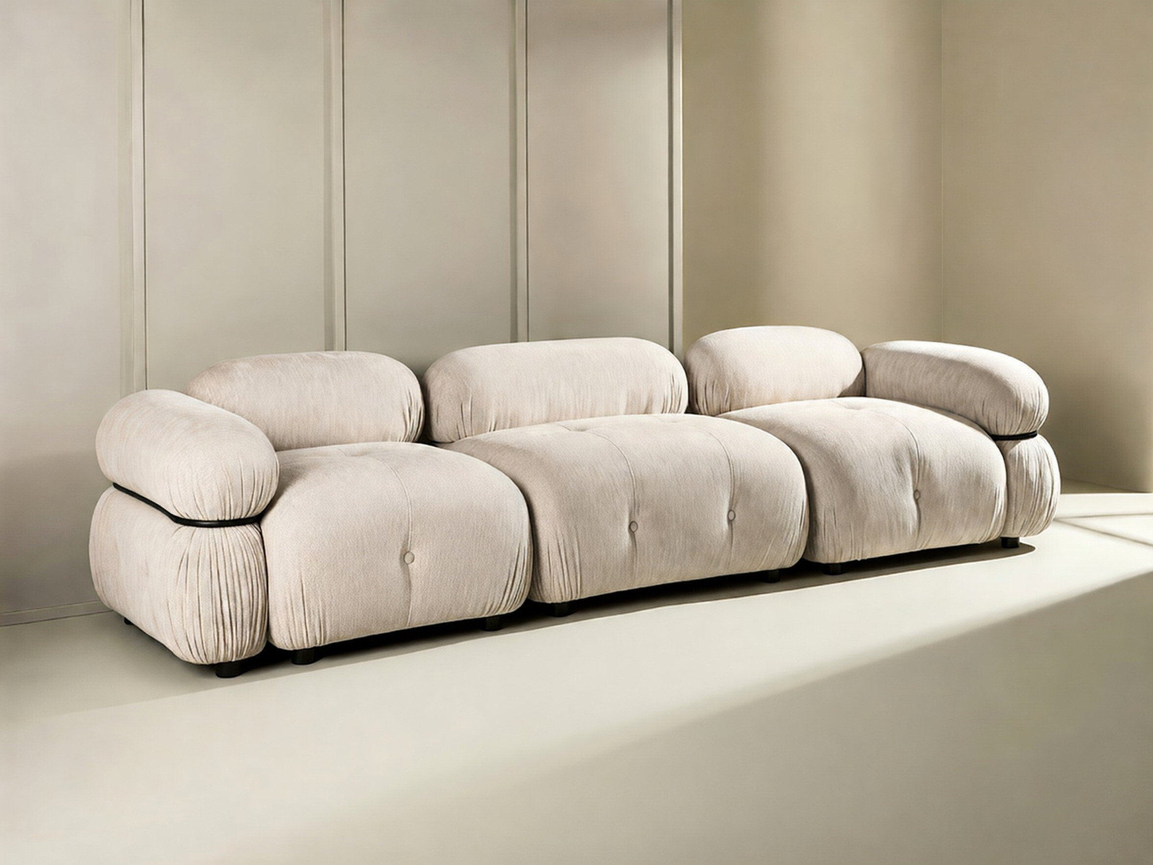 Sofá modular Evardale 104 (Bege + Preto)