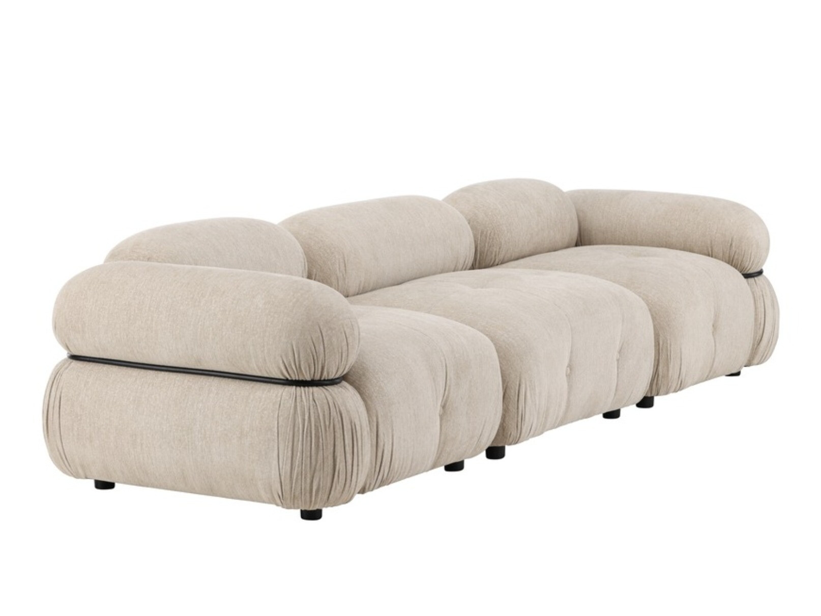 Sofá modular Evardale 104 (Bege + Preto)