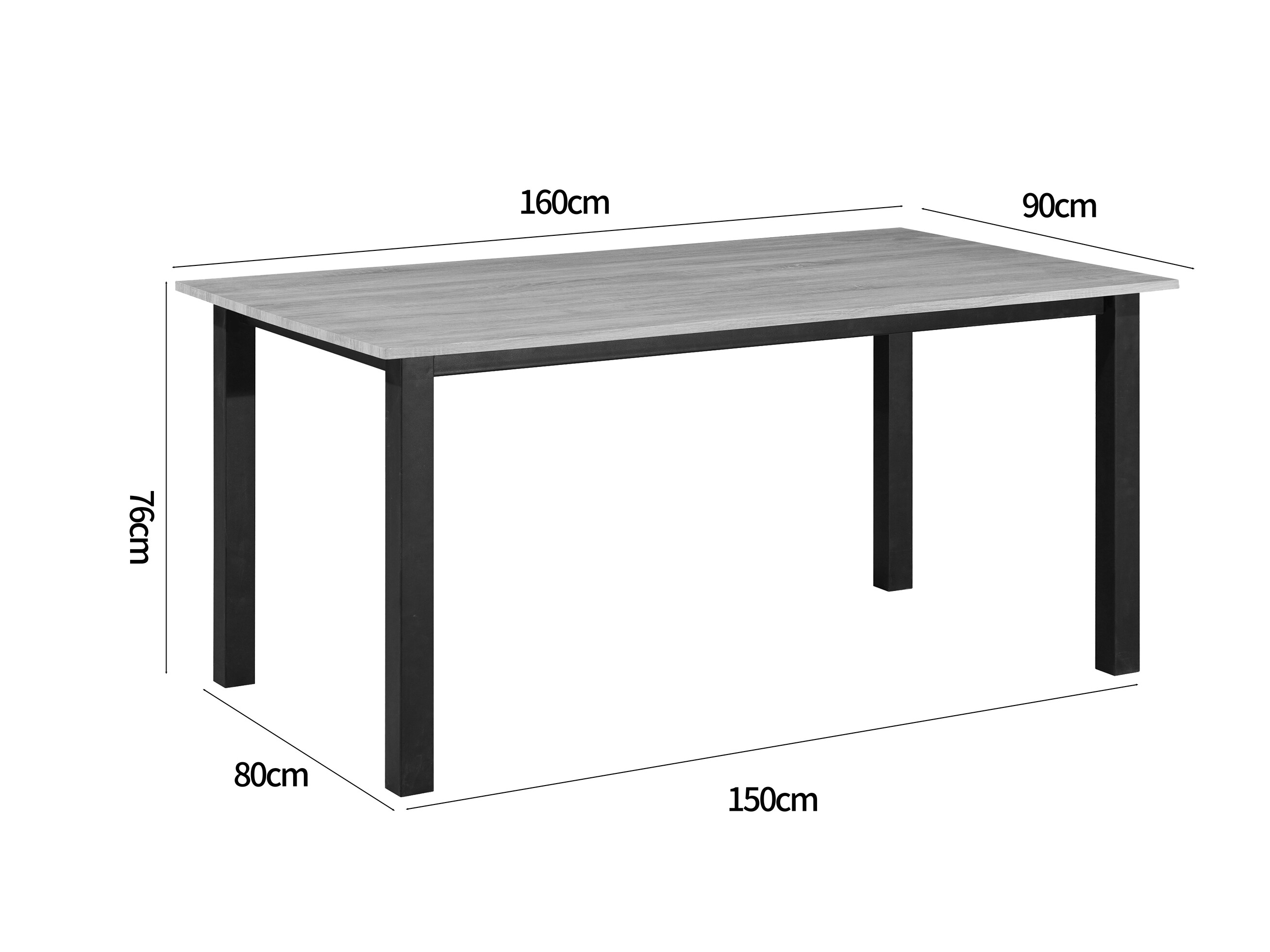 Mesa Denton 1549 (Preto + Carvalho)