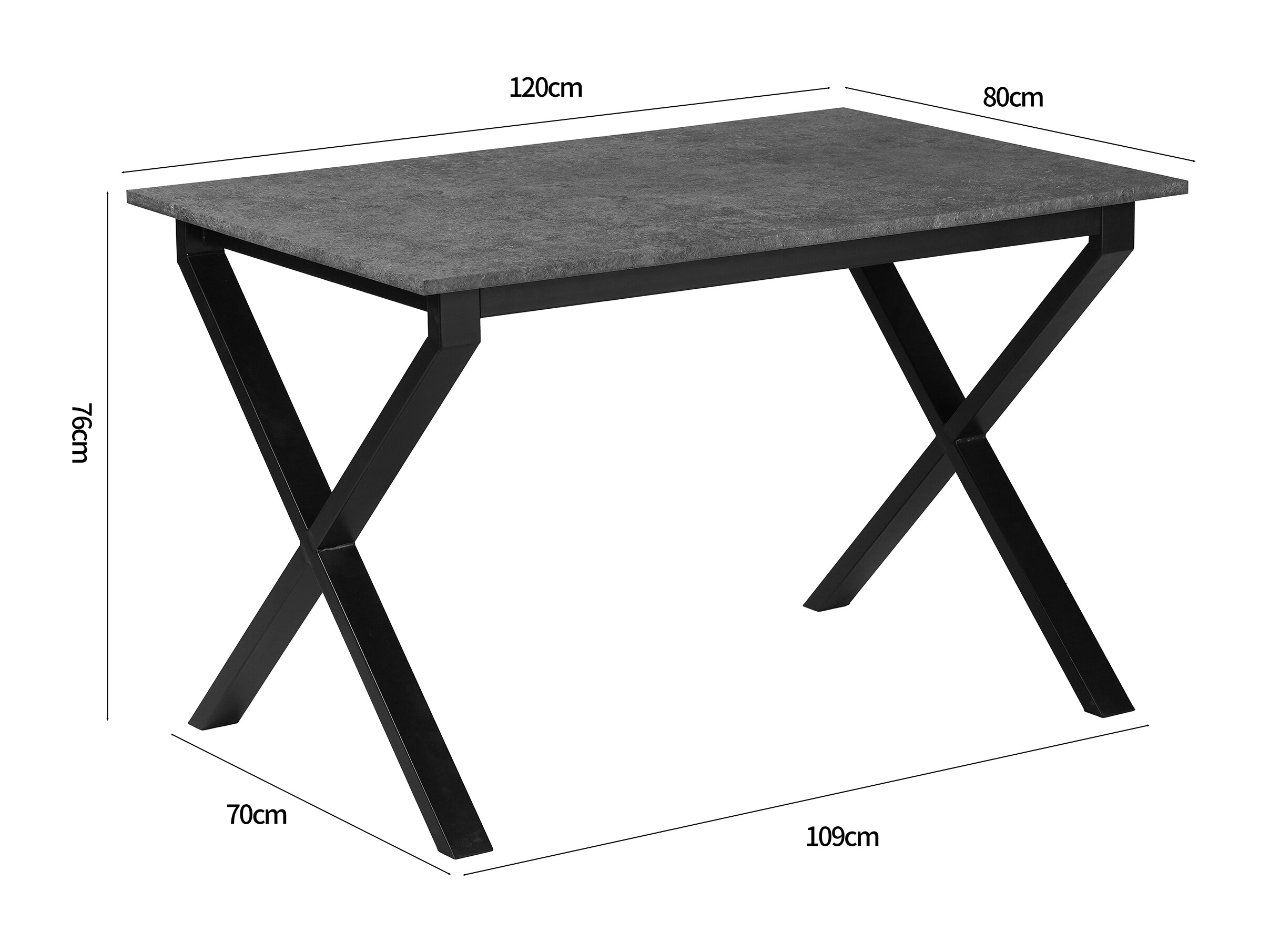 Mesa Denton 1554 (Preto + Cimento)