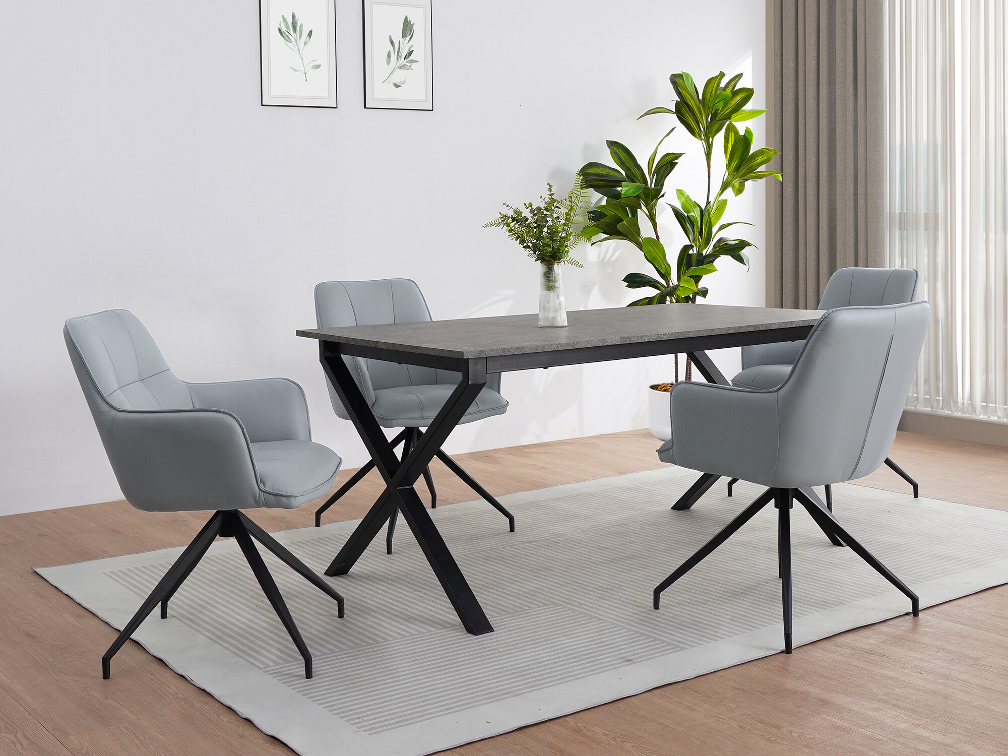 Mesa Denton 1555 (Preto + Cimento)