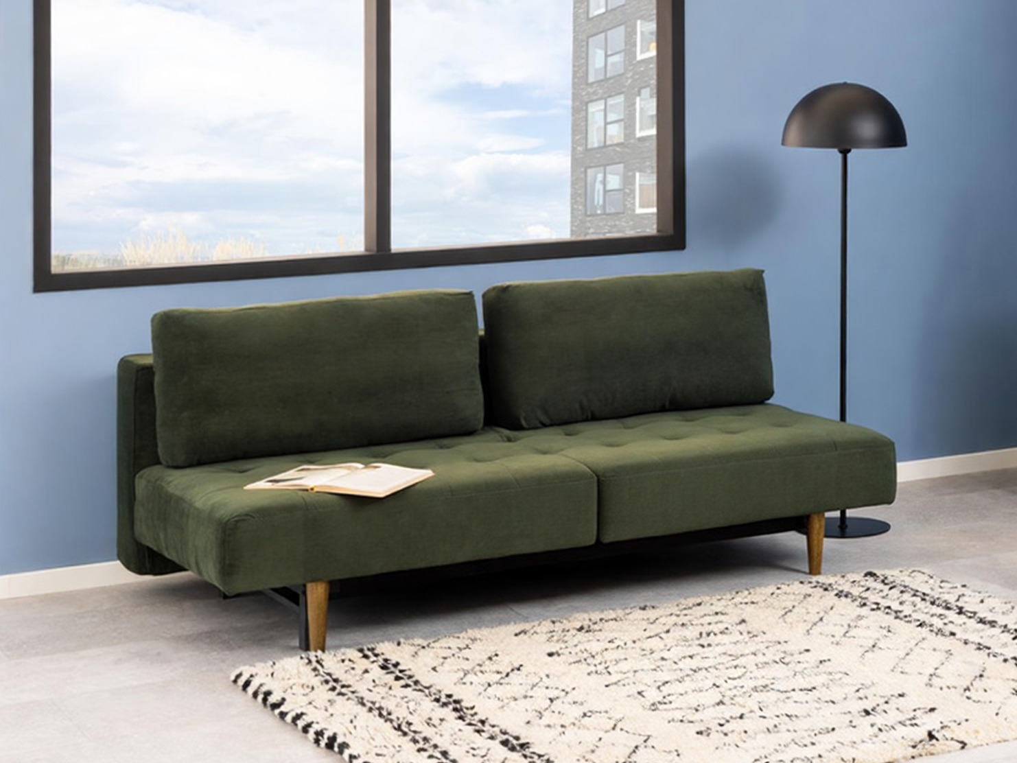 Sofá-cama Norsica 491 (Verde escuro)