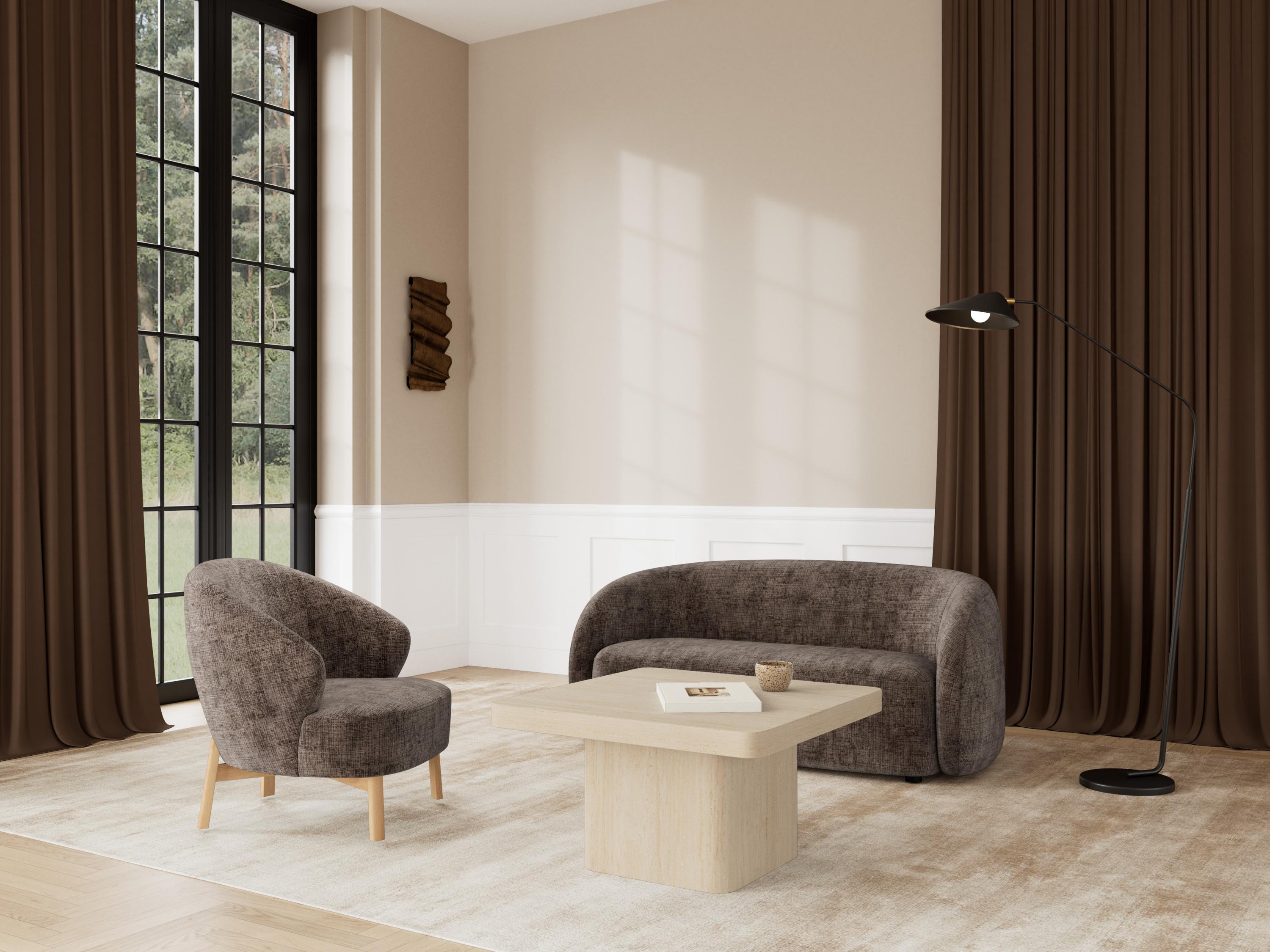 Poltrona Norsica 1064 (Castanho escuro + Carvalho)