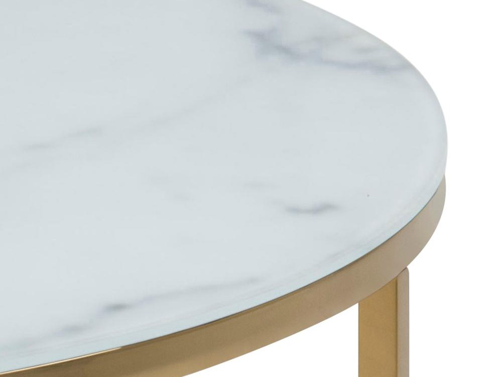 Mesa de centro Norsica 554 (Dourado + Marmore branco)