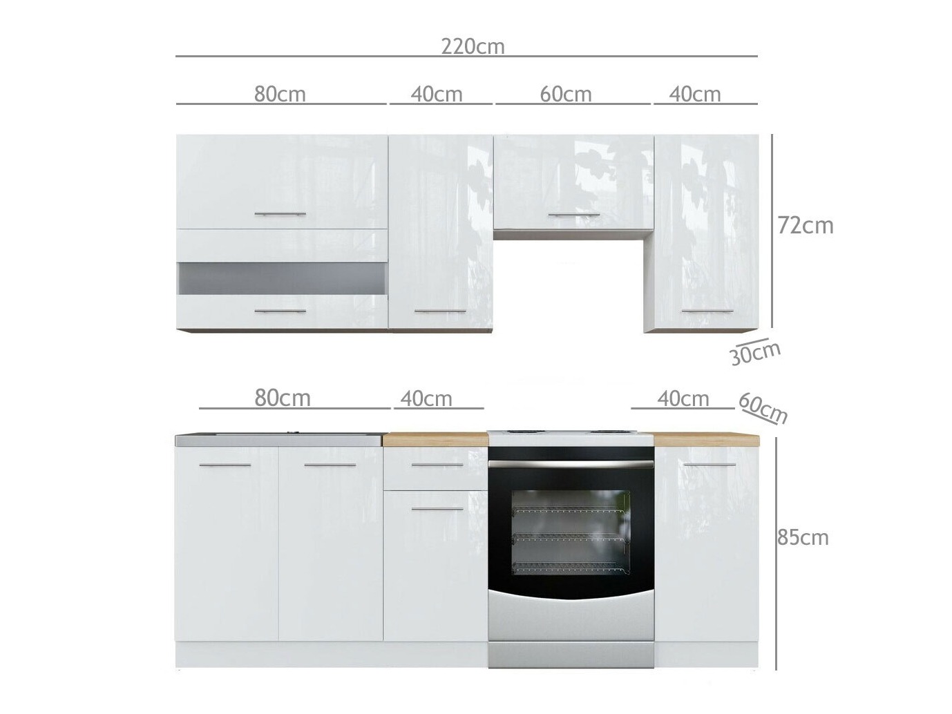 Conjunto de cozinha modular Tiffa White 117