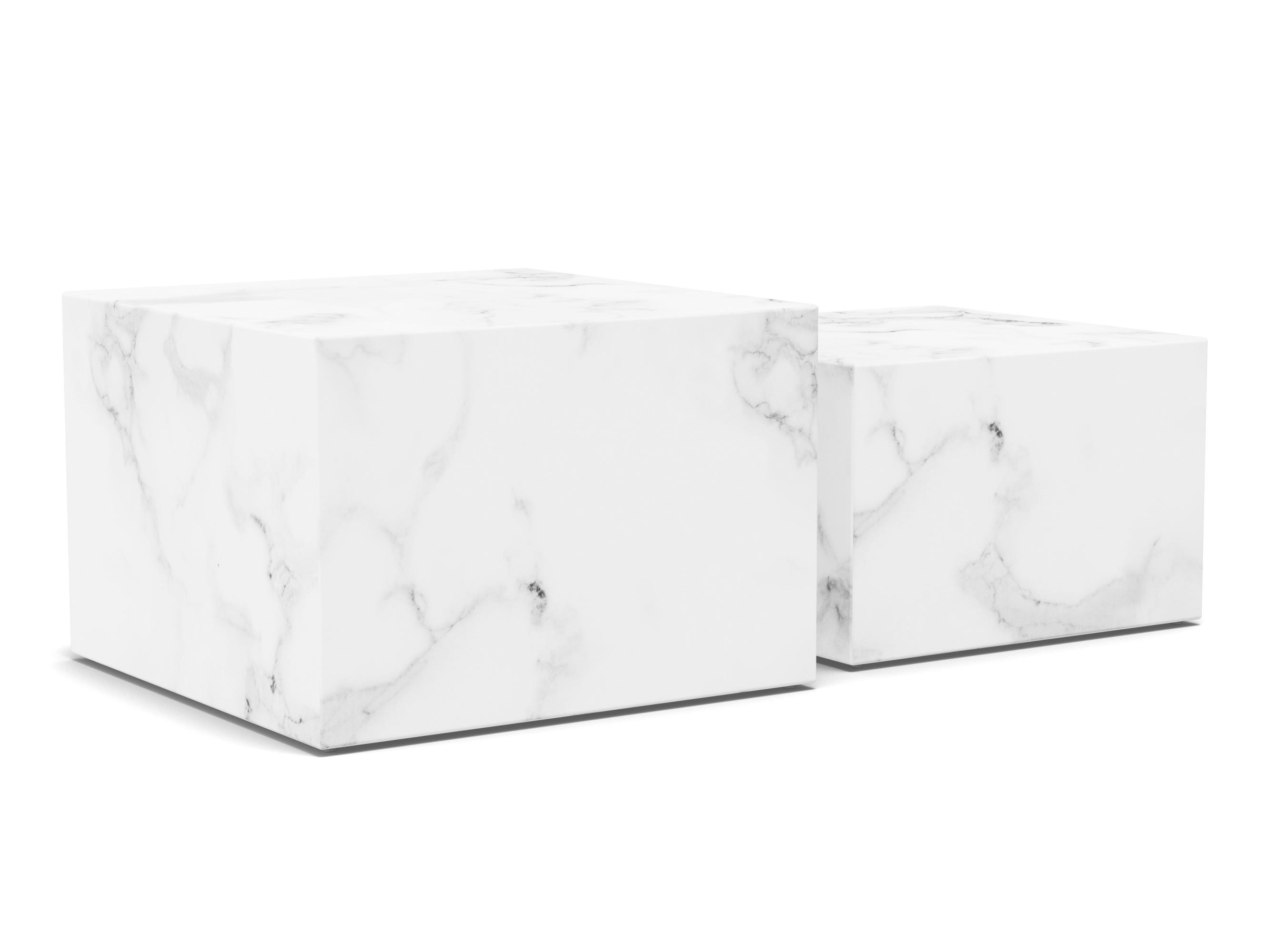 Conjunto de mesa de centro Norsica 603 (Marmore branco)