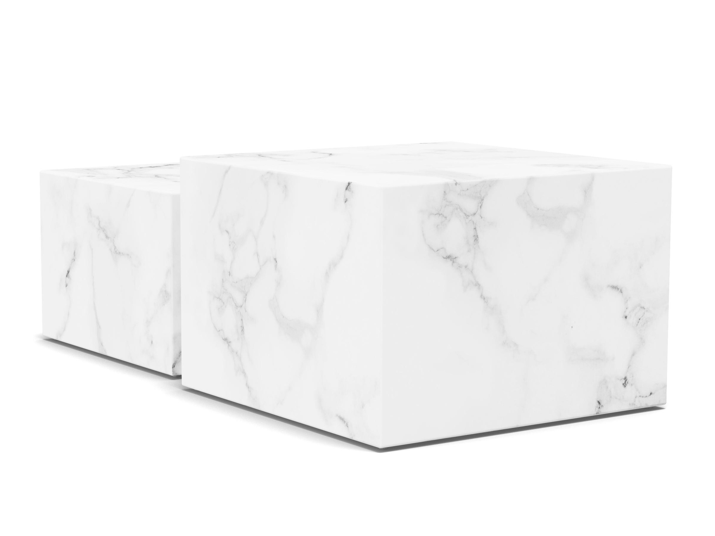 Conjunto de mesa de centro Norsica 603 (Marmore branco)