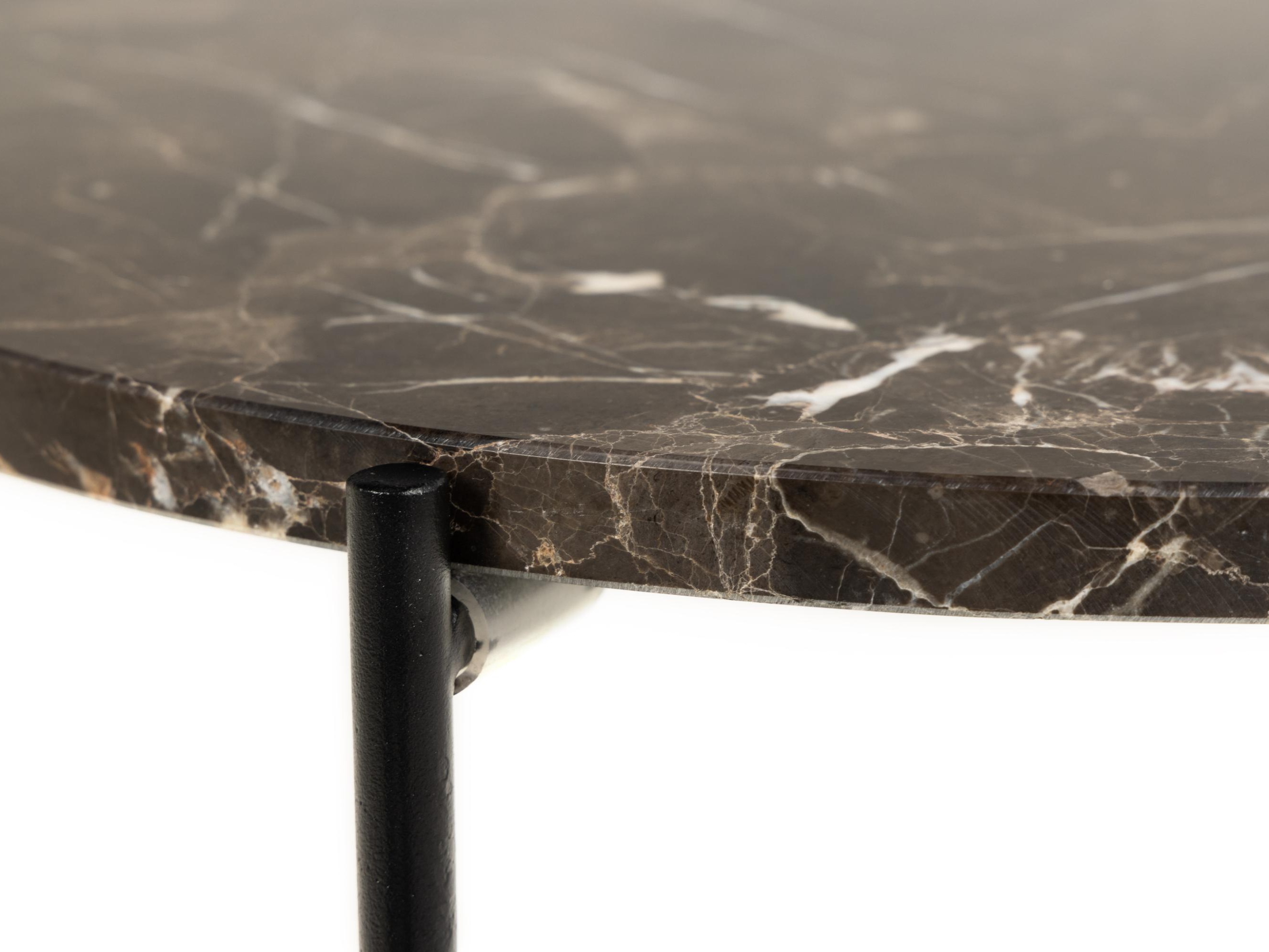 Mesa de apoio Norsica 609 (Mármore marrom + Preto)