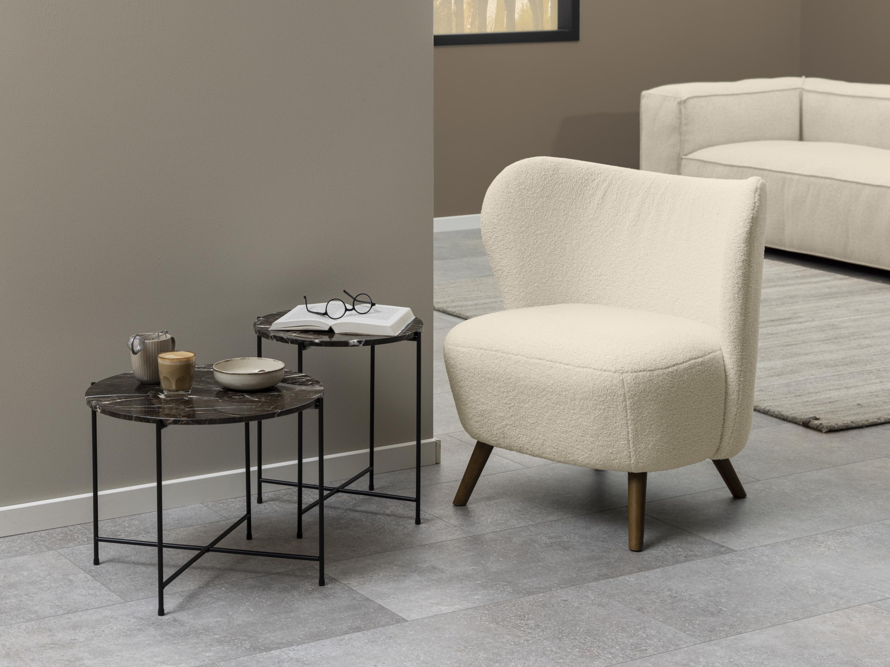 Mesa de apoio Norsica 609 (Mármore marrom + Preto)