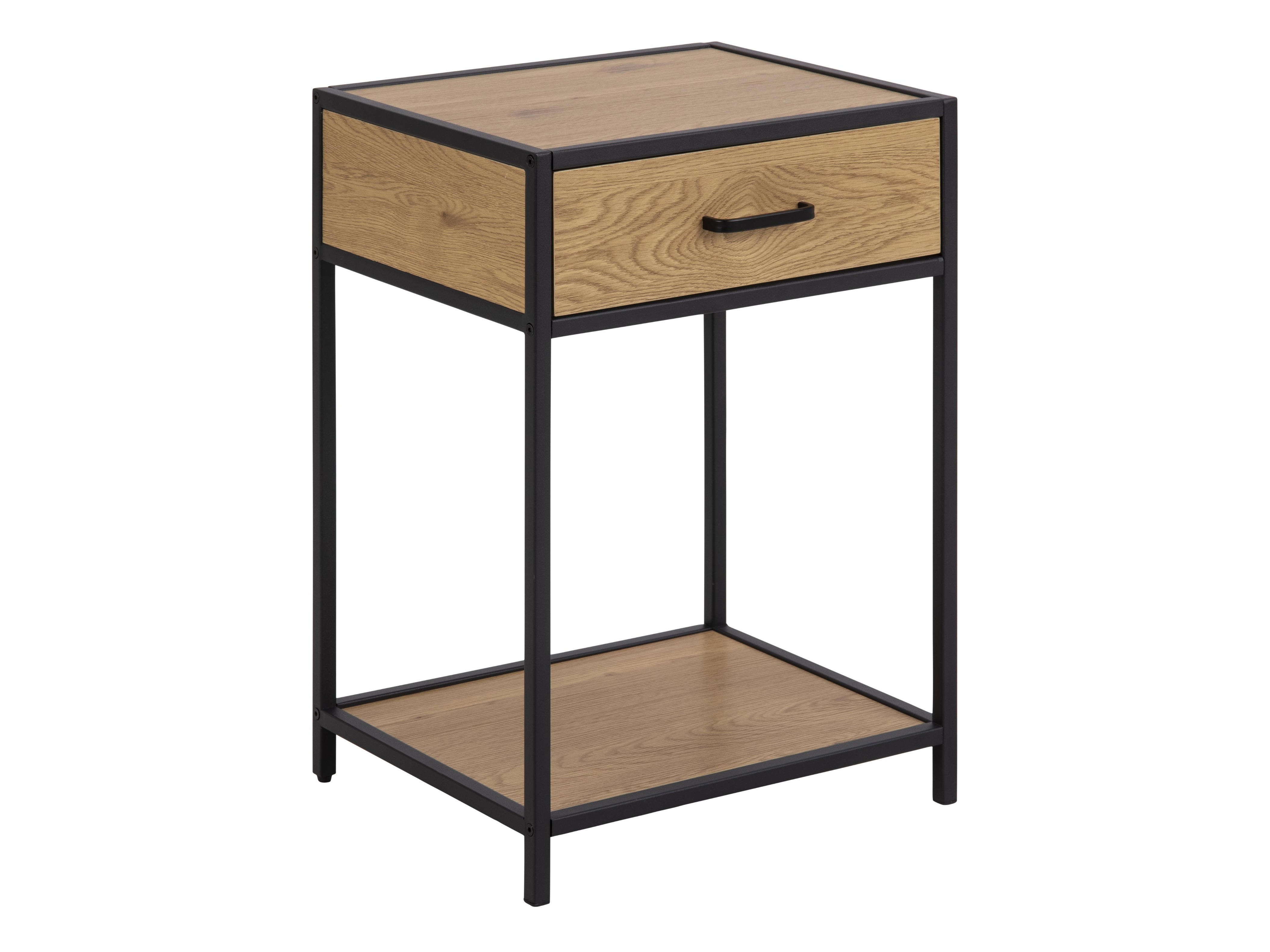 Mesa de cabeceira Norsica Sevferi 128 (Carvalho selvagem + Preto)