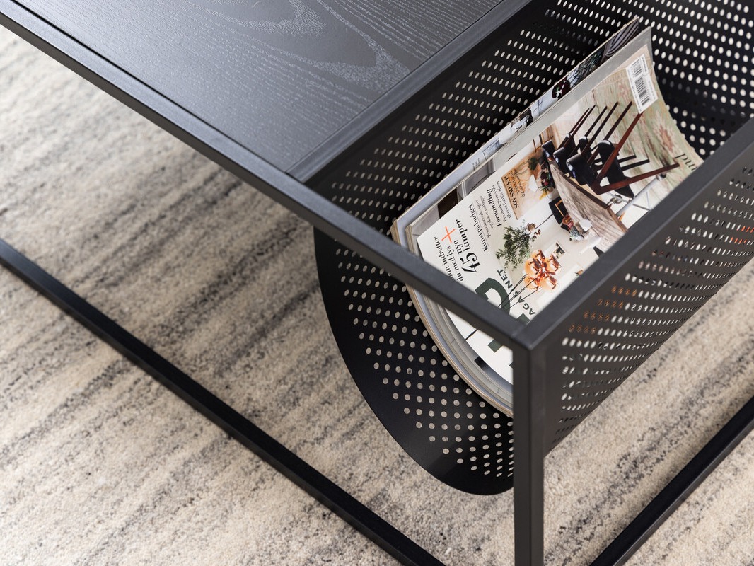 Mesa de centro Norsica Sevferi 130 (Cinza preta + Preto)