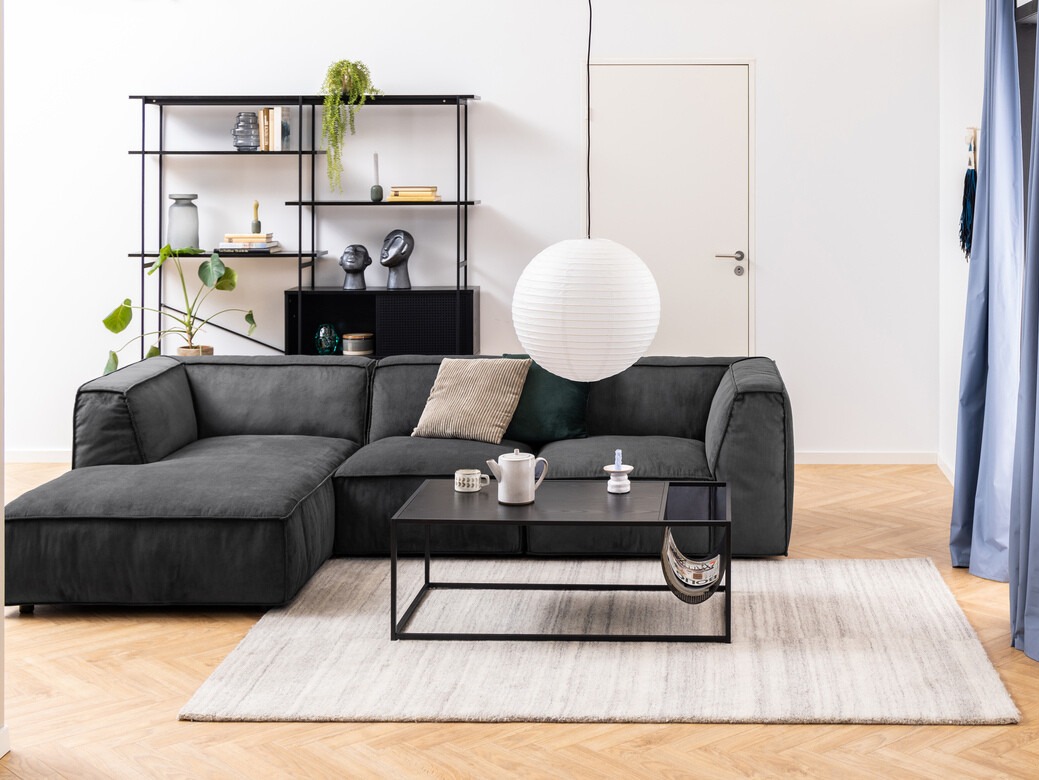 Mesa de centro Norsica Sevferi 130 (Cinza preta + Preto)