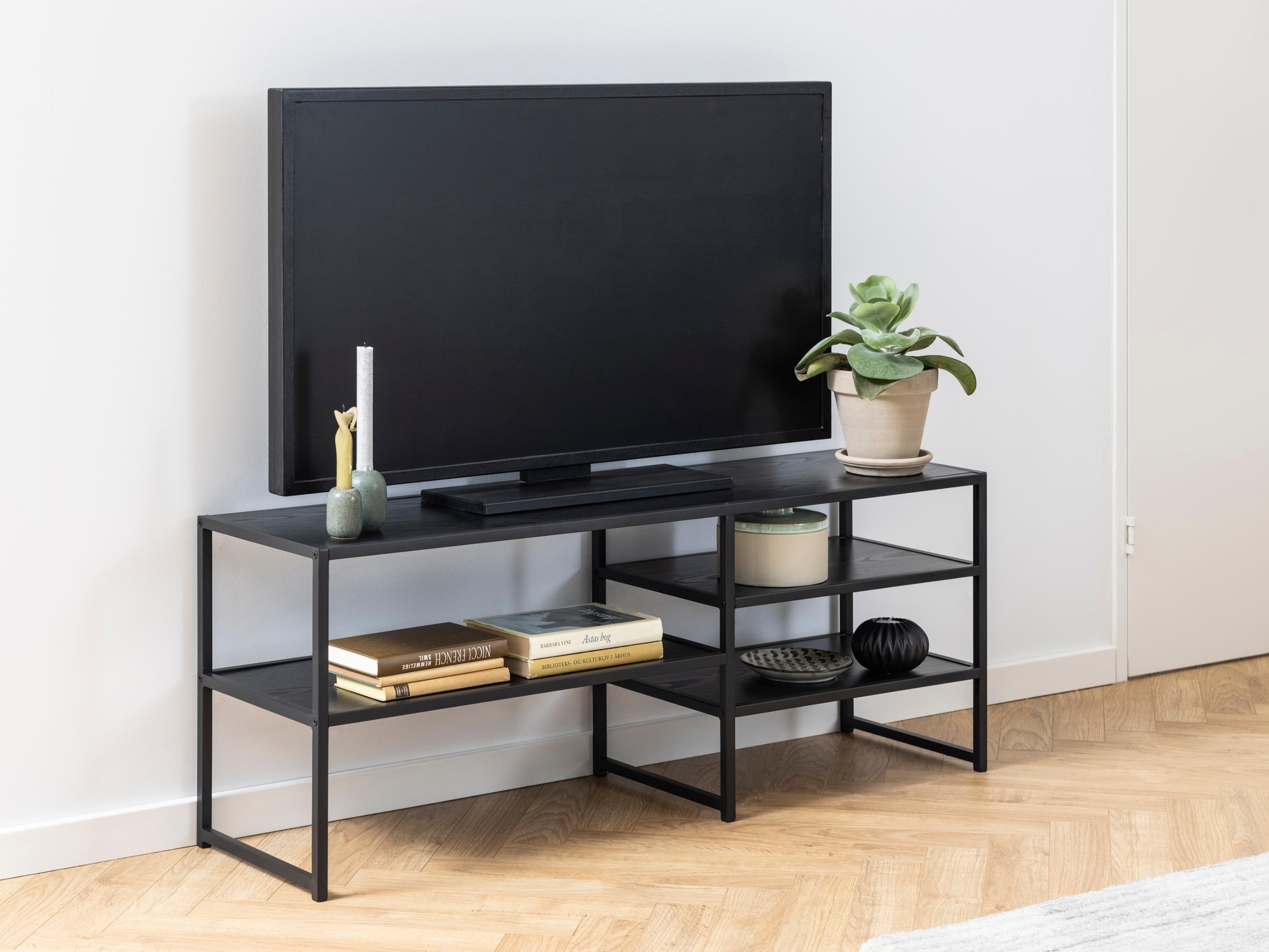 Móvel de TV Norsica Sevferi 135 (Cinza preta + Preto)