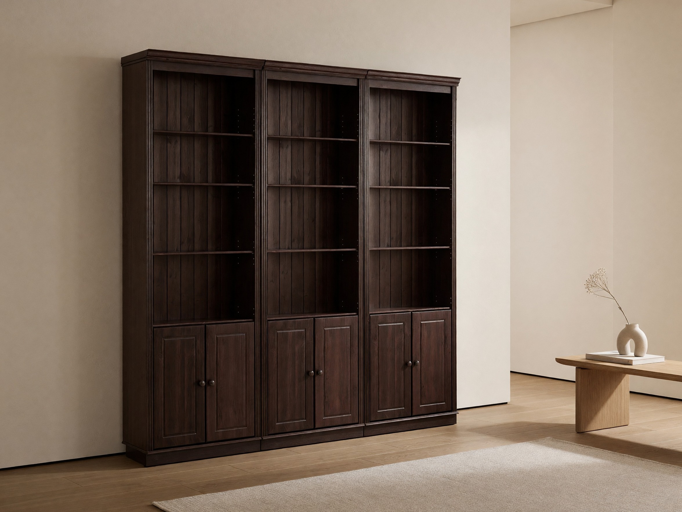 Conjunto de estante Saltoro 117 (Castanho escuro)