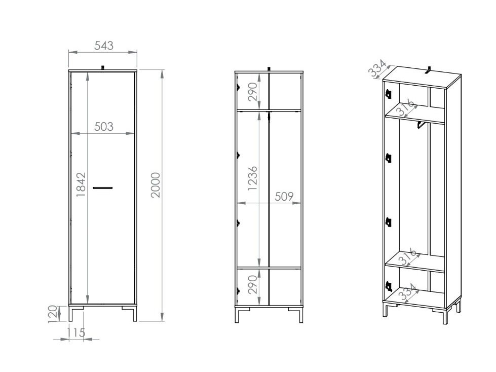 Conjunto para corredor Fiolevo 106