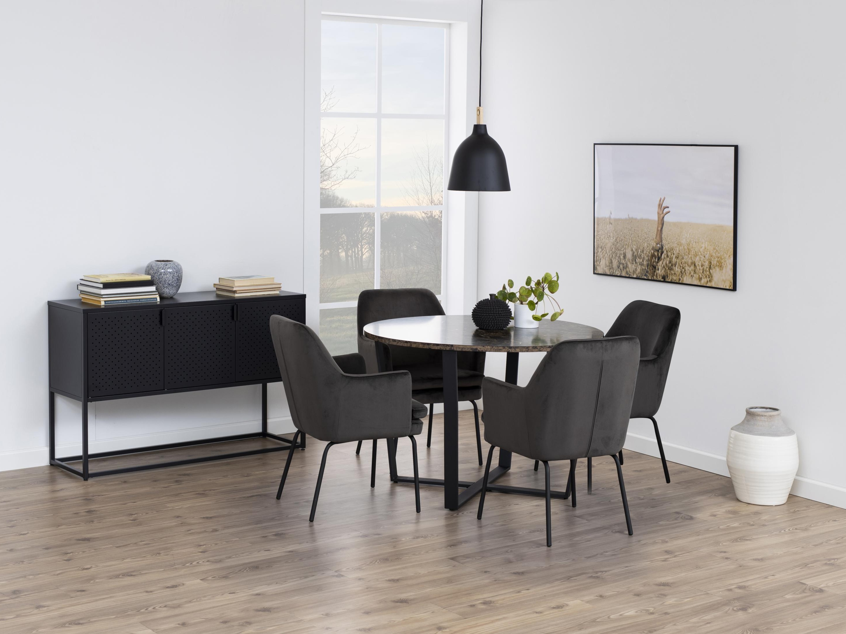 Mesa Norsica 309 (Mármore marrom + Preto)