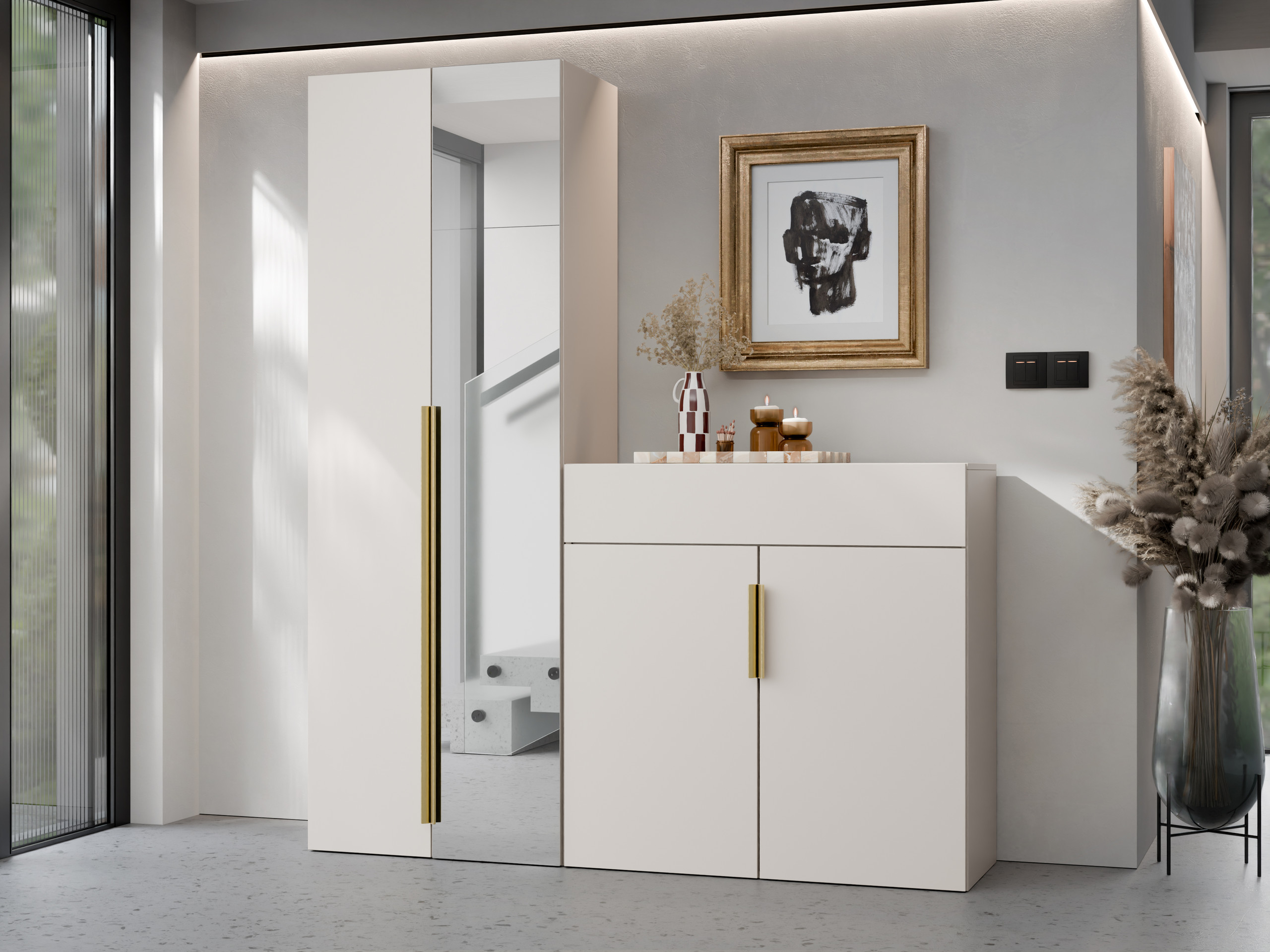 Conjunto para corredor Comfivo 581 (Bege + Dourado)
