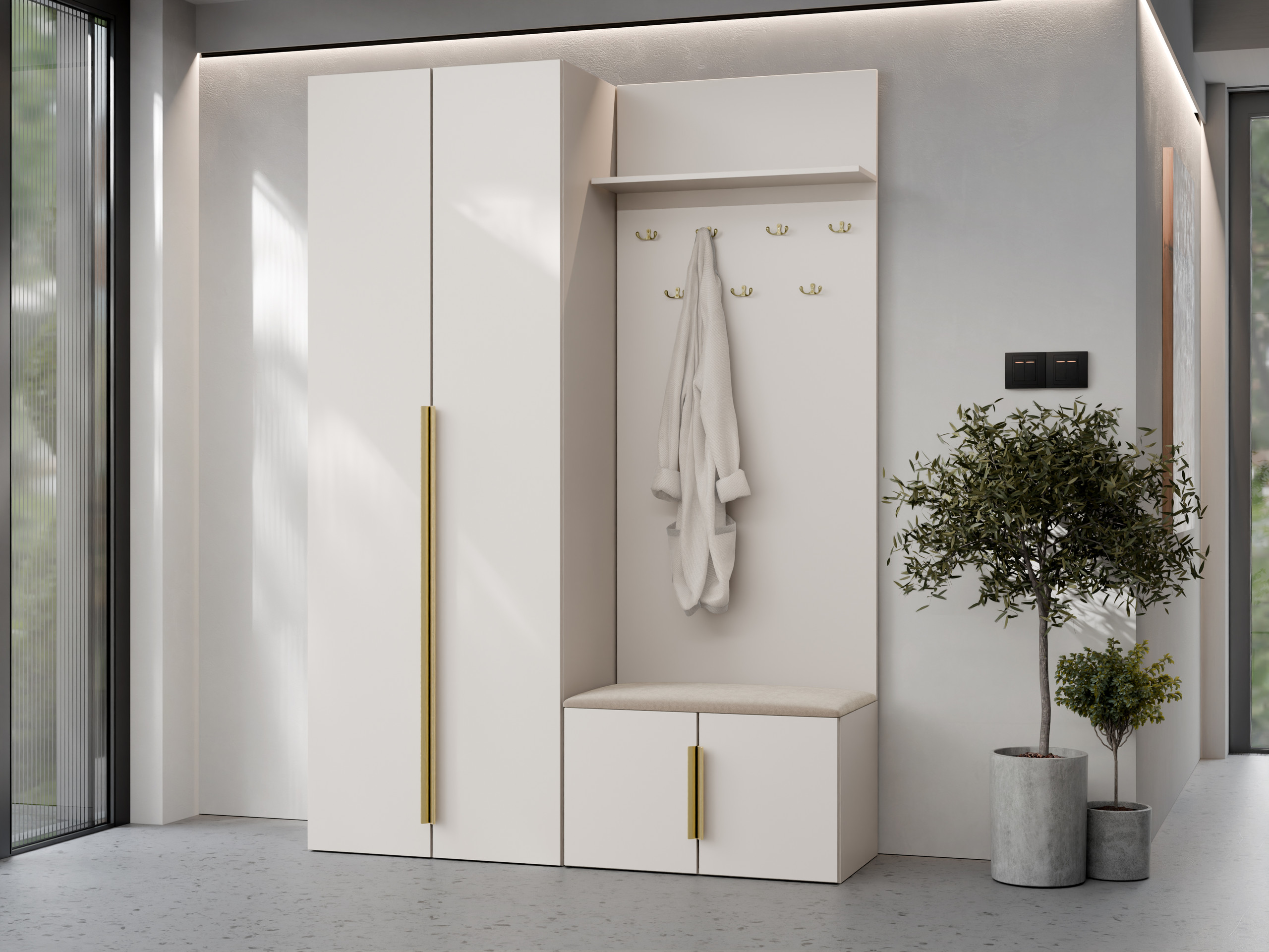 Conjunto para corredor Comfivo 582 (Bege + Dourado)