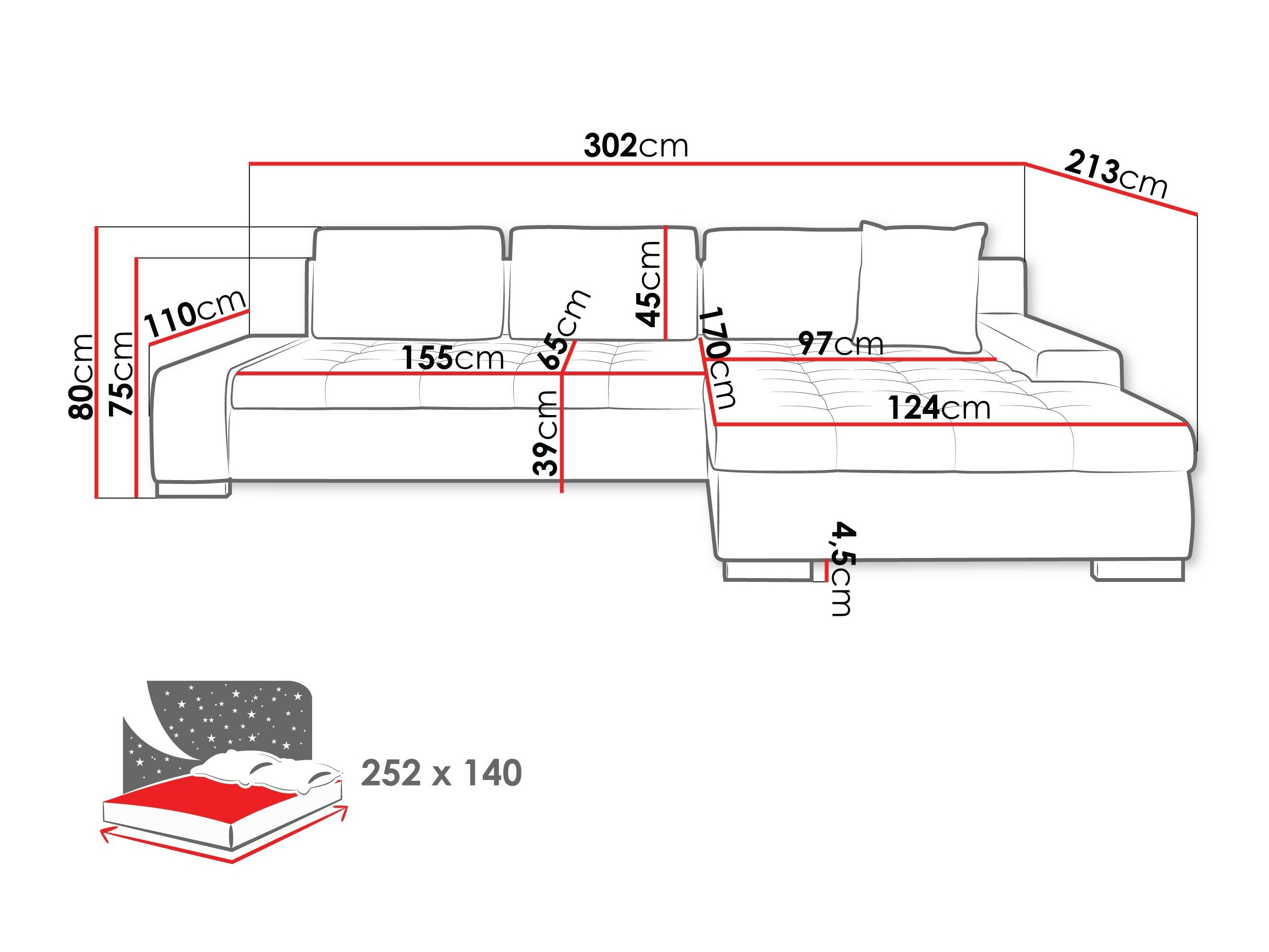 Sofá de canto SP6767 com embalagem danificada