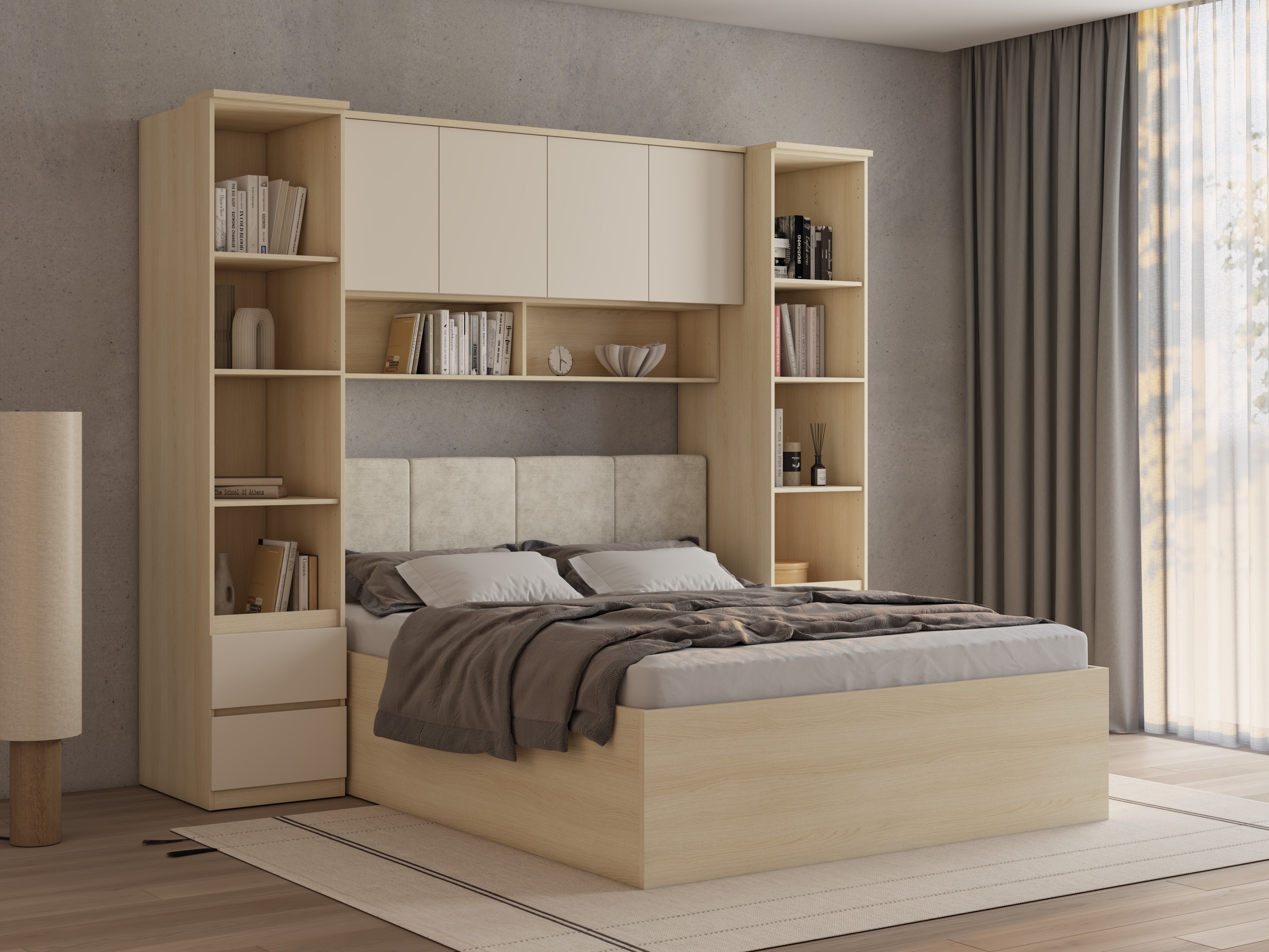Conjunto para quarto Nolcala 124 (Carvalho + Bege)