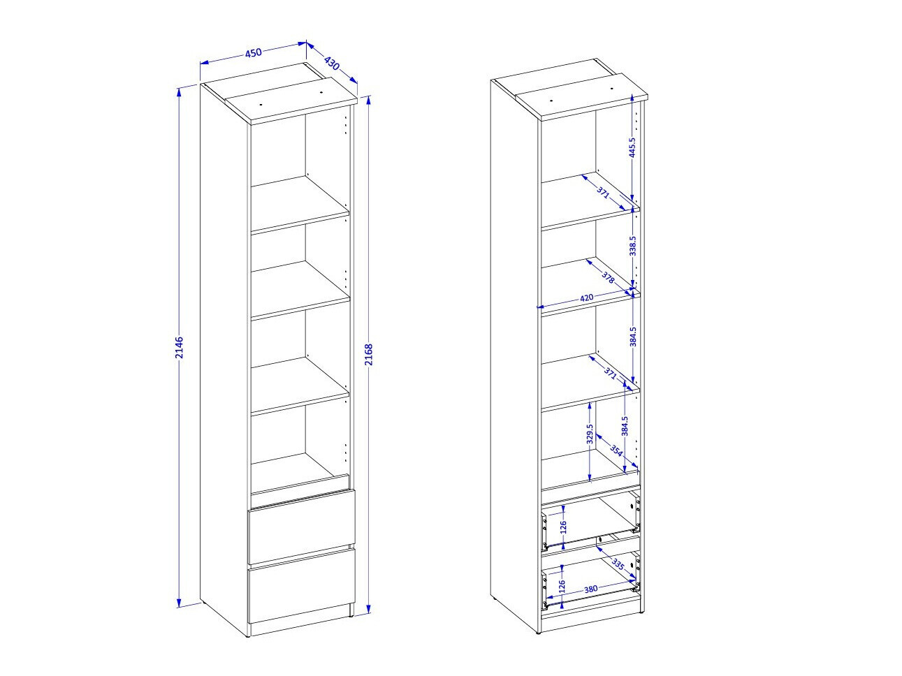 Conjunto para quarto Nolcala 124 (Carvalho + Eucalipto)