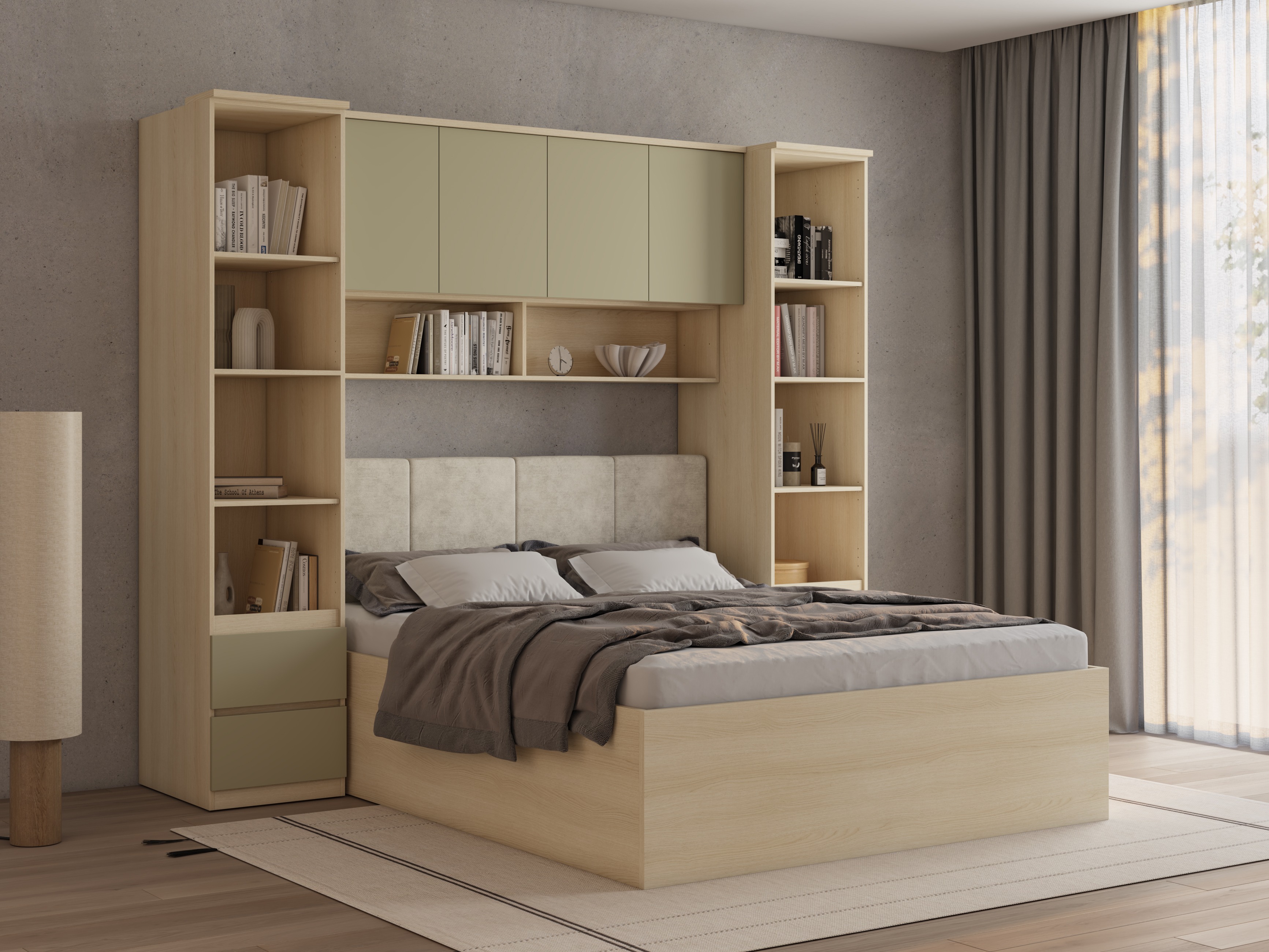 Conjunto para quarto Nolcala 124 (Carvalho + Eucalipto)