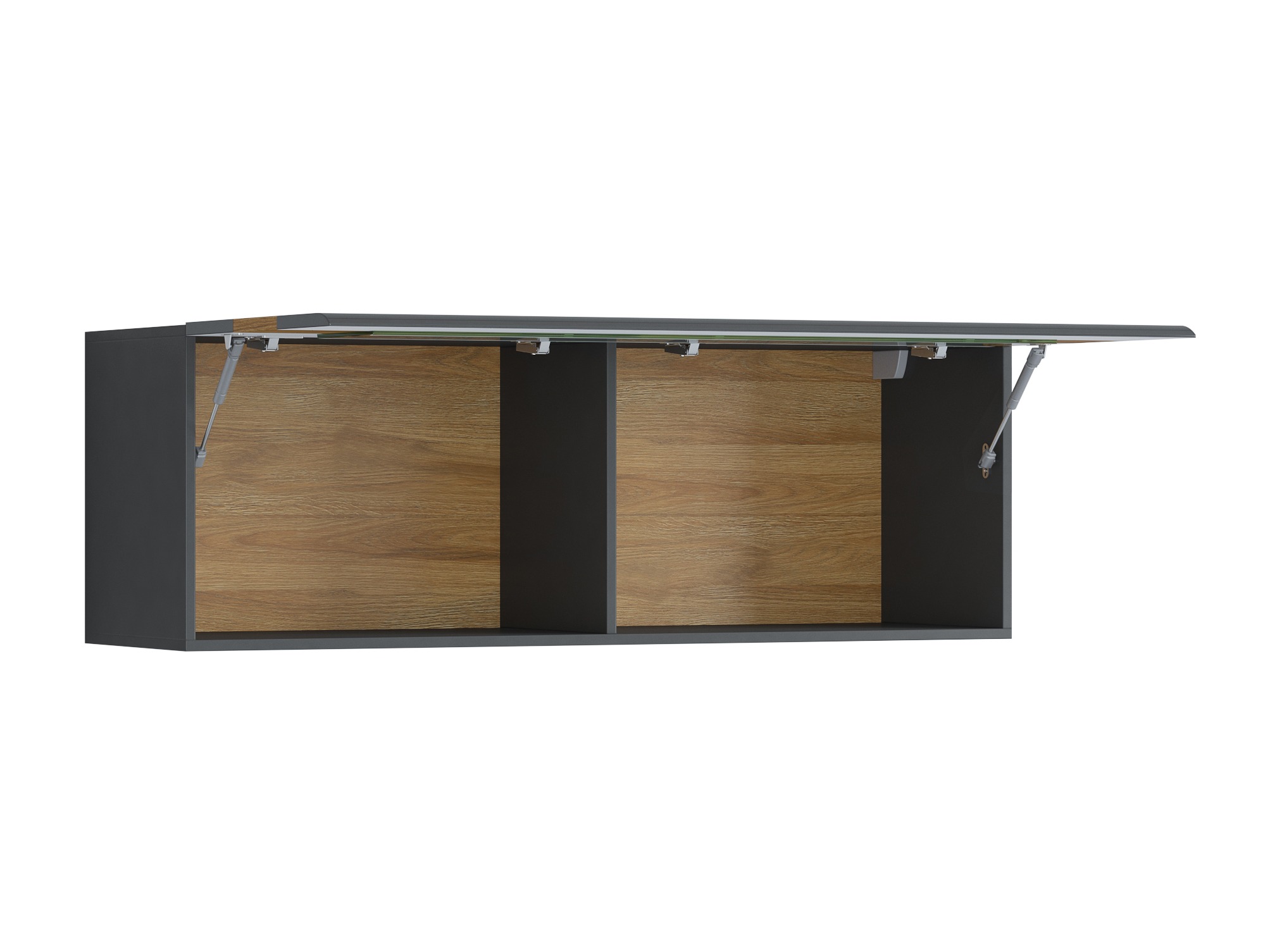 Armário suspenso Torsone 116 (Antracite + Gloss antracite + Carvalho Grandson)