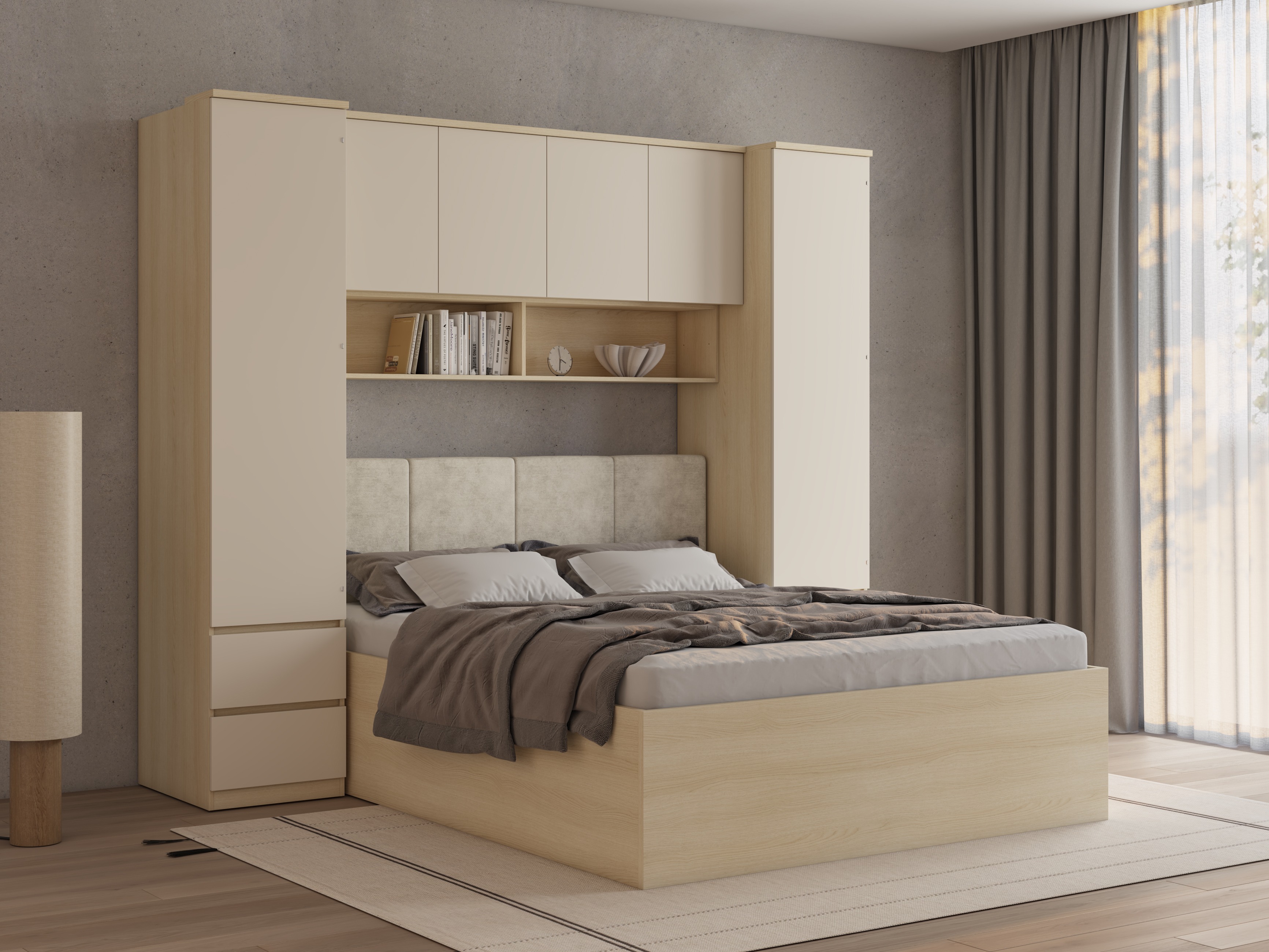 Conjunto para quarto Nolcala 125 (Carvalho + Bege)