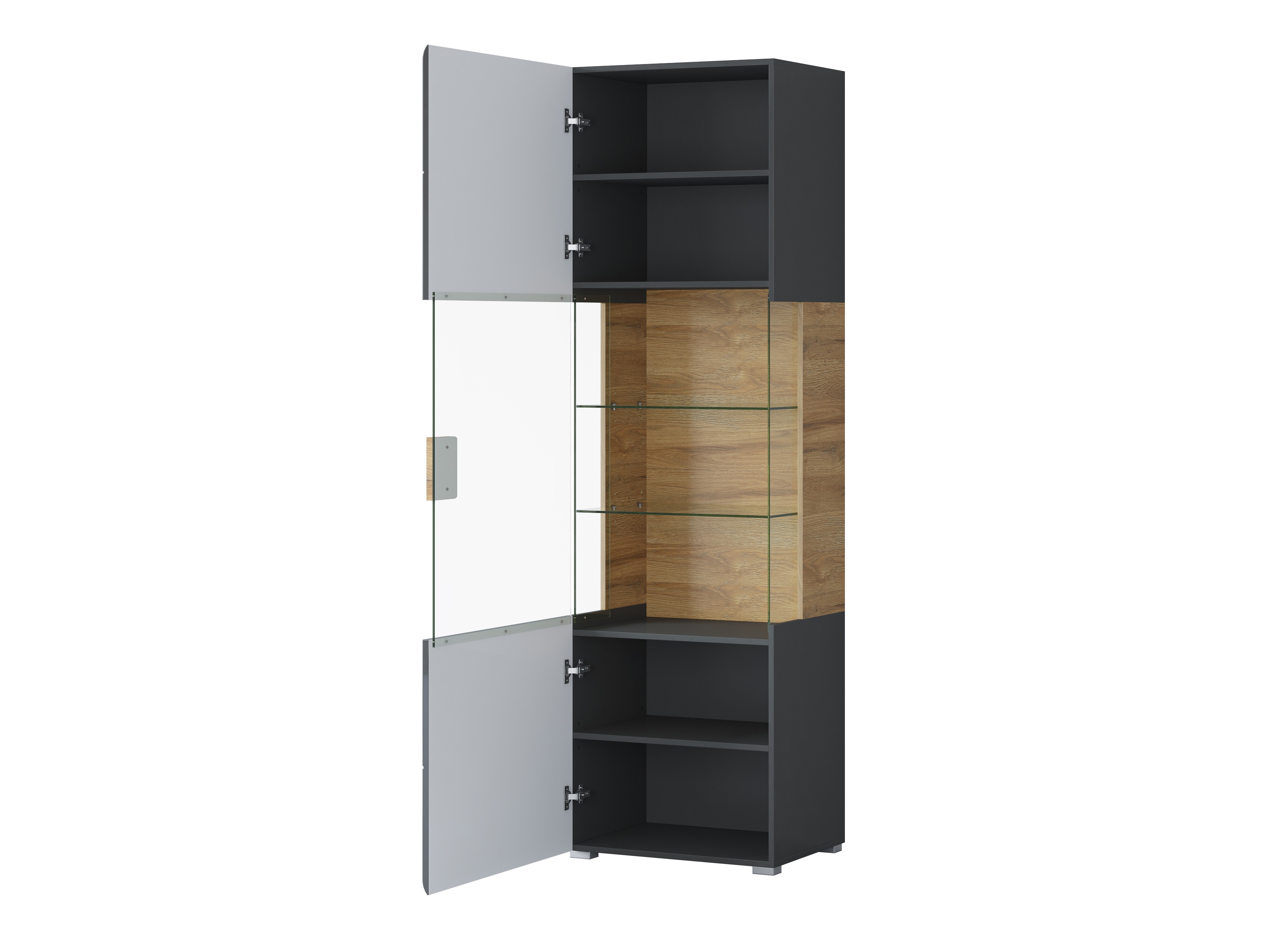 Conjunto para sala de estar Torsone 104 (Antracite + Gloss antracite + Carvalho Grandson)