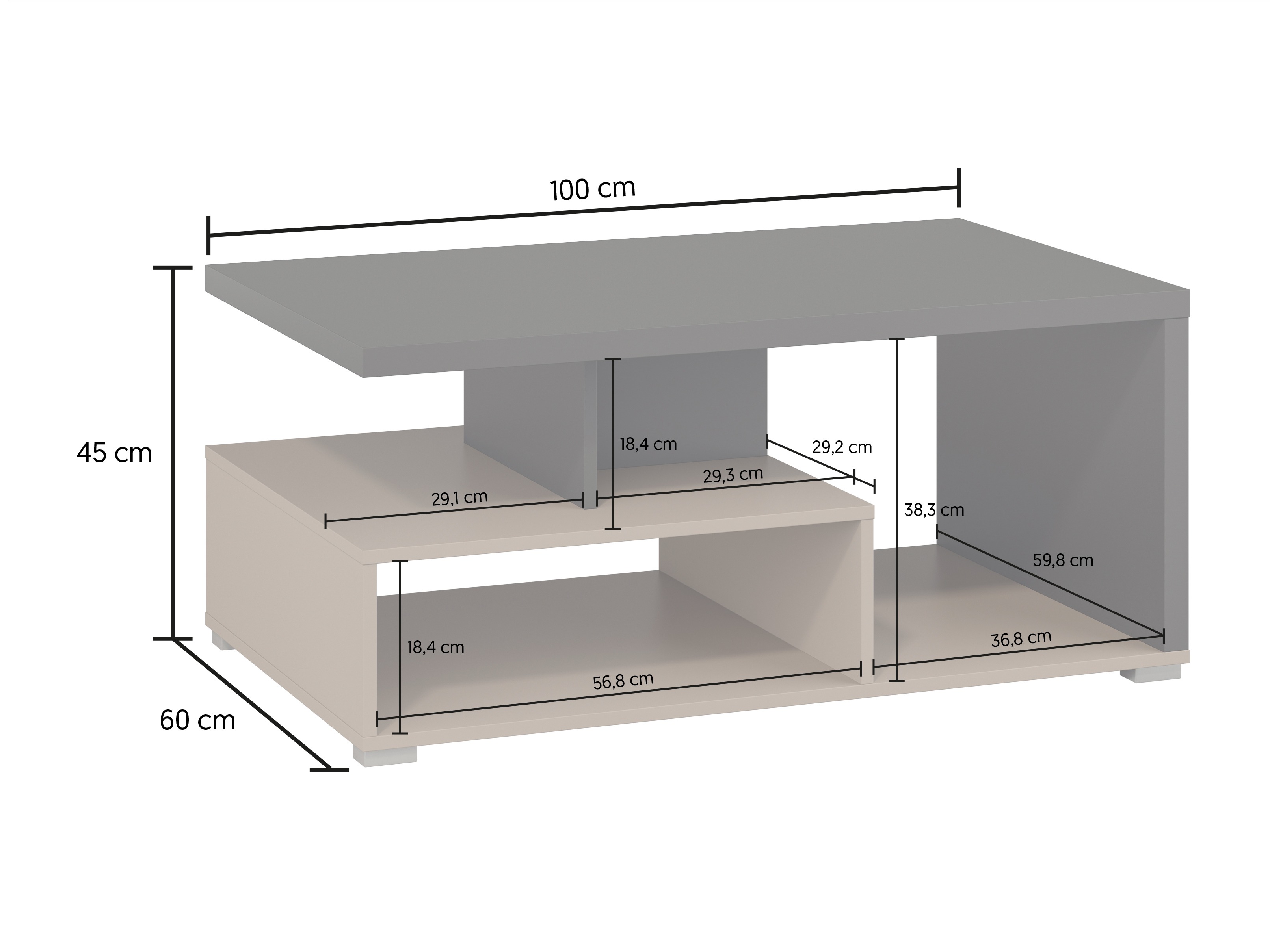 Conjunto para sala de estar Virvele 103 (Congo + Antracite)