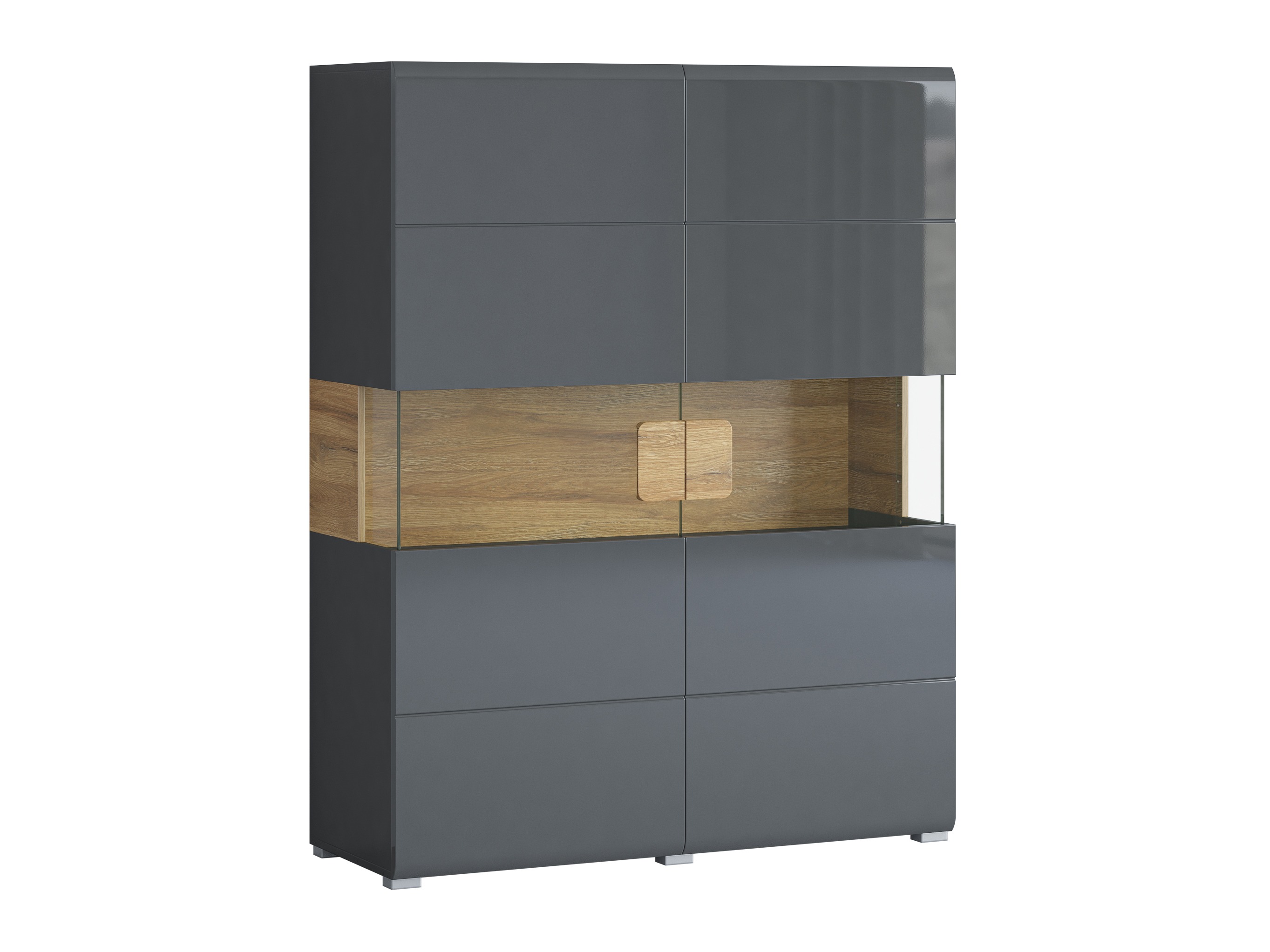 Estante Torsone 107 (Antracite + Gloss antracite + Carvalho Grandson)