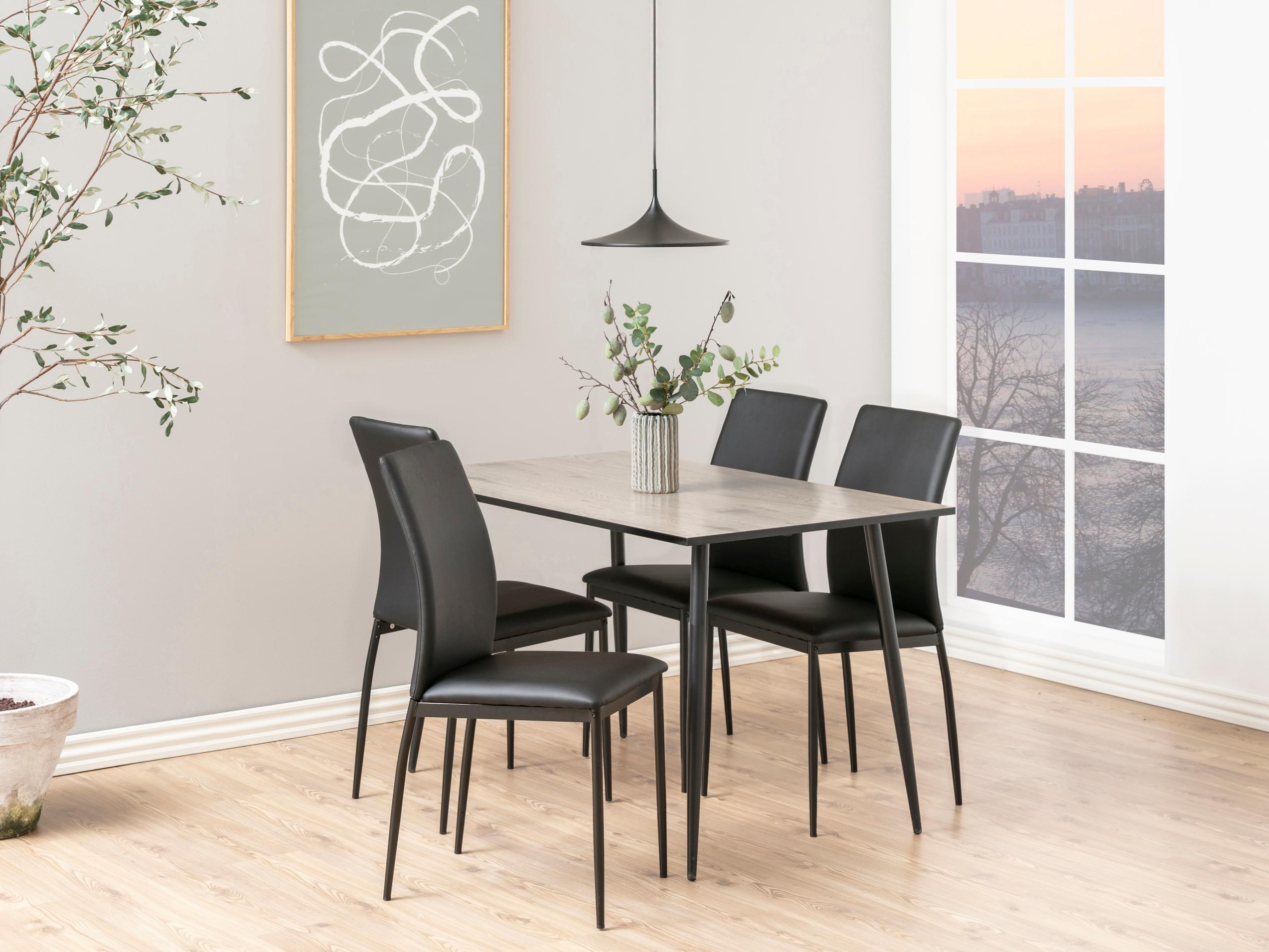 Mesa Norsica 289 (Carvalho branqueado + Preto)