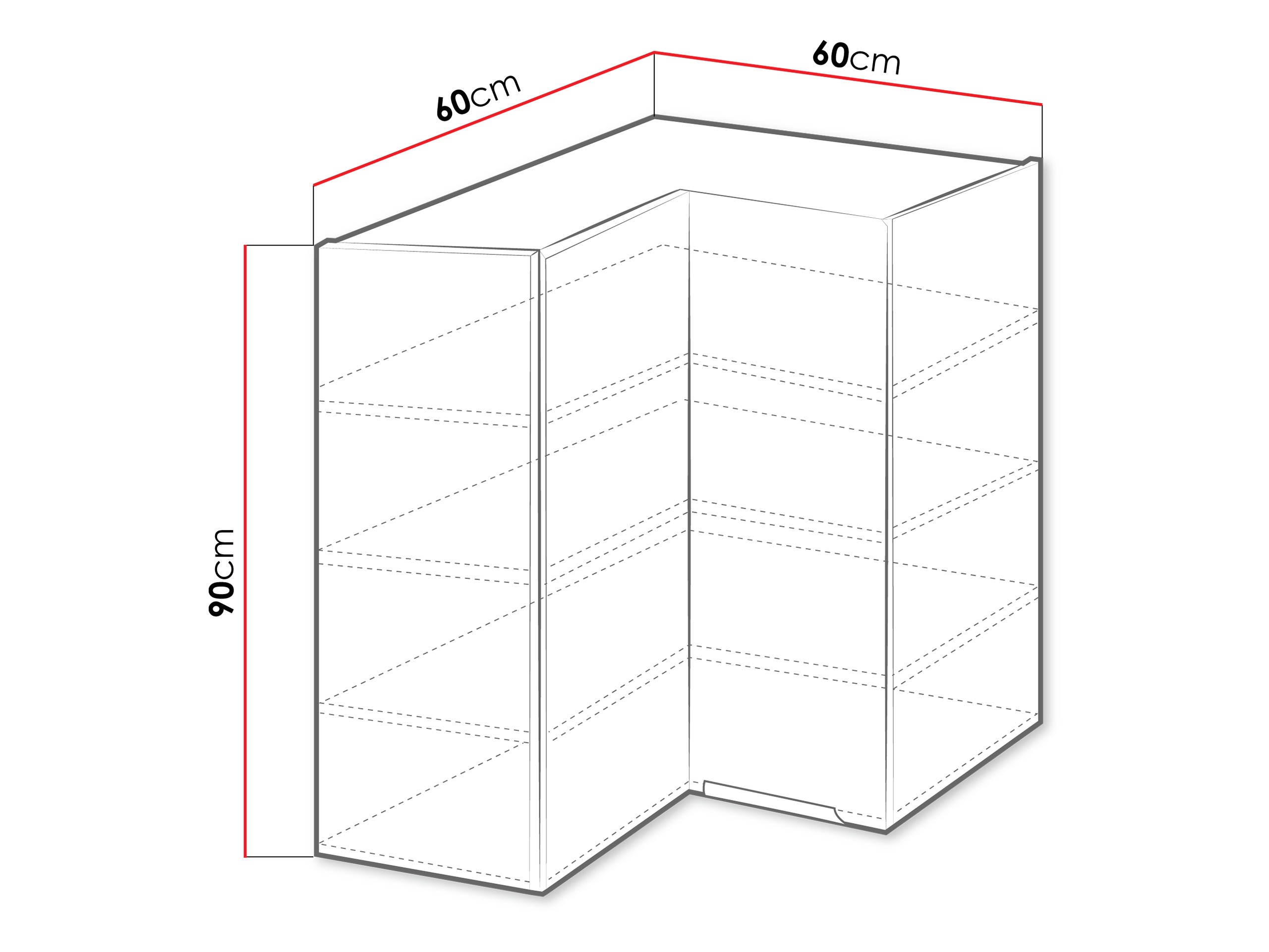 Armário modular de parede e de canto Sole 145