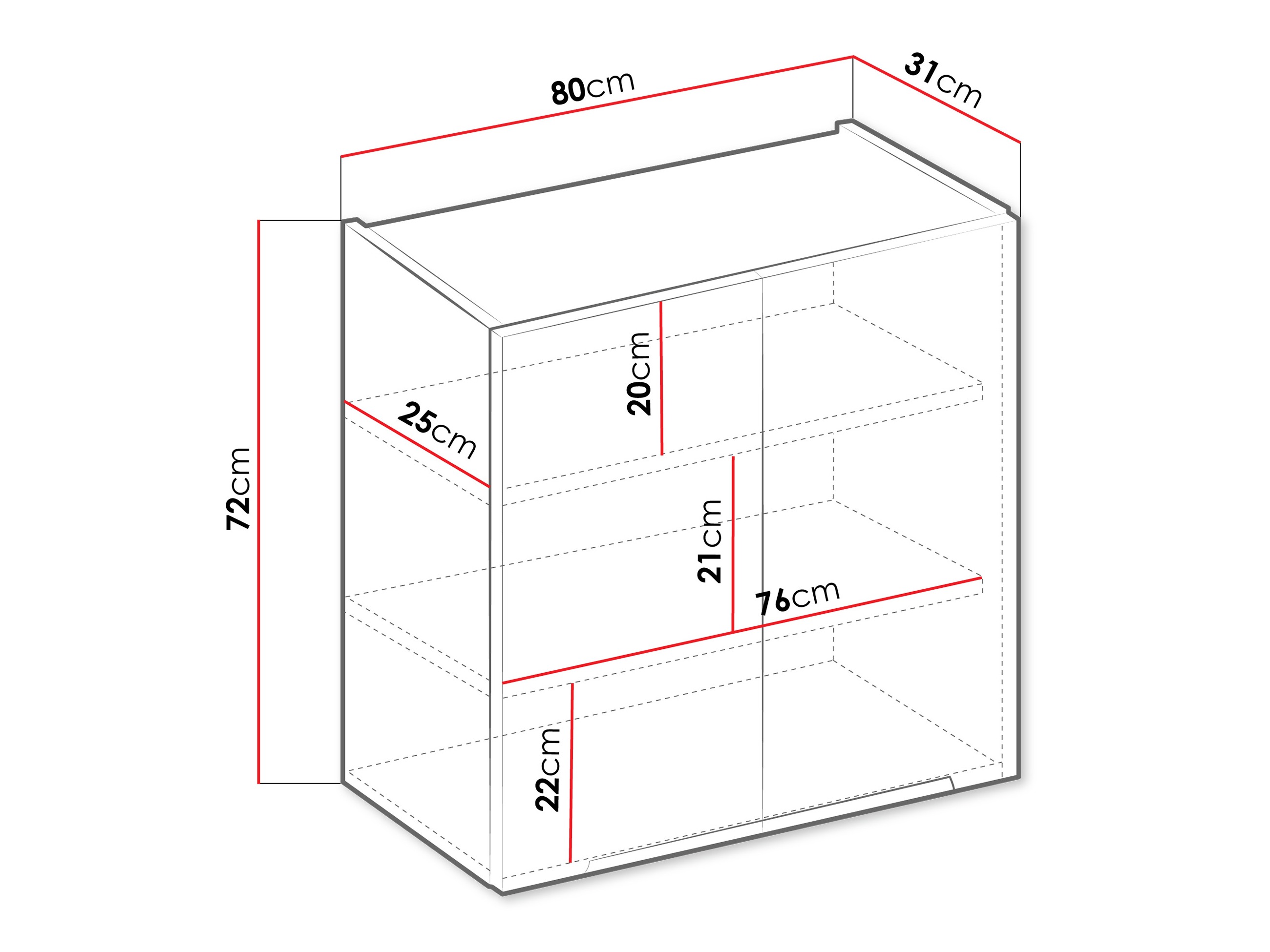 Armário modular suspenso Sole 148