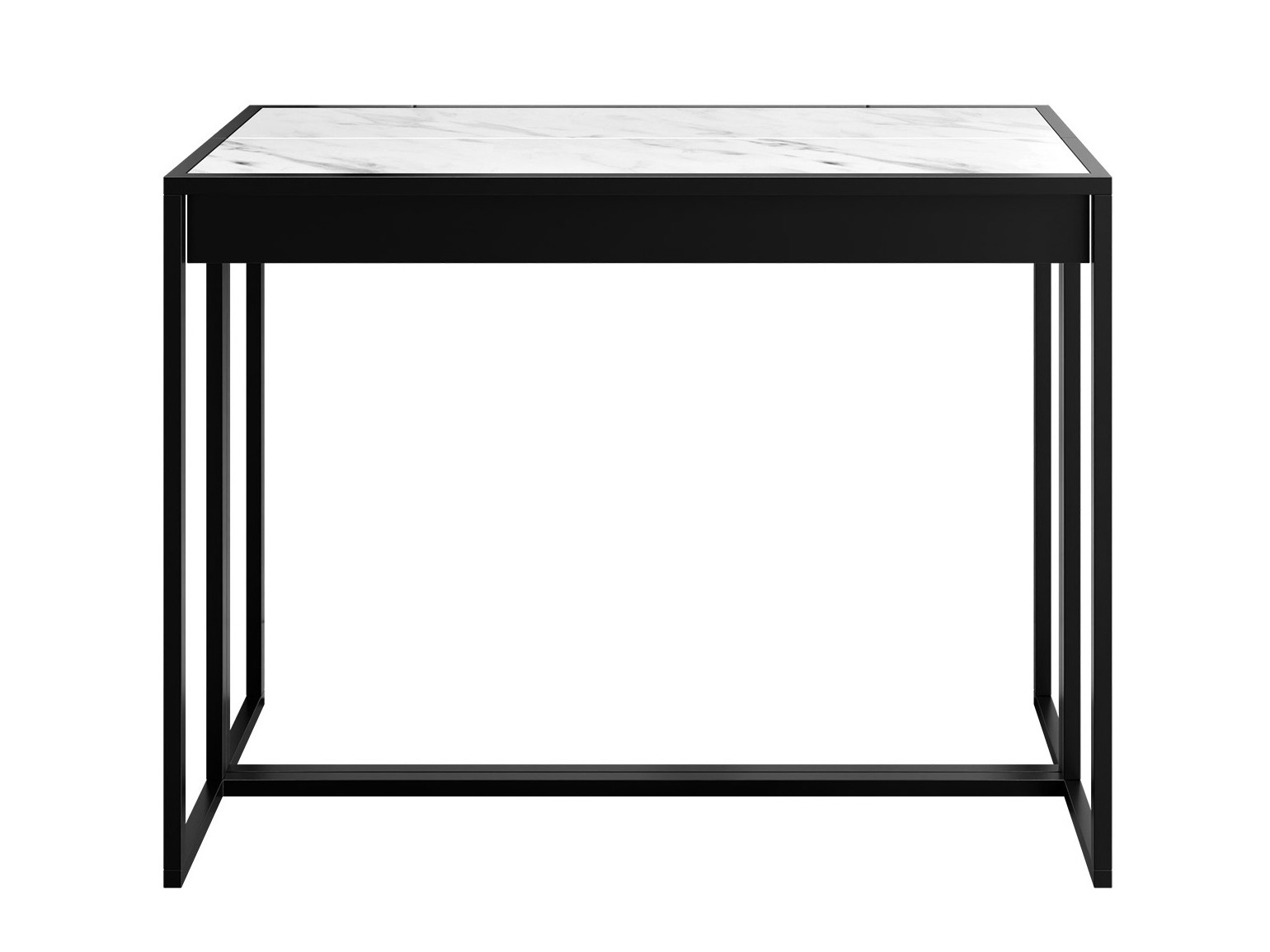 Mesa dobrável Oswego 180 (Preto + Marmore branco)
