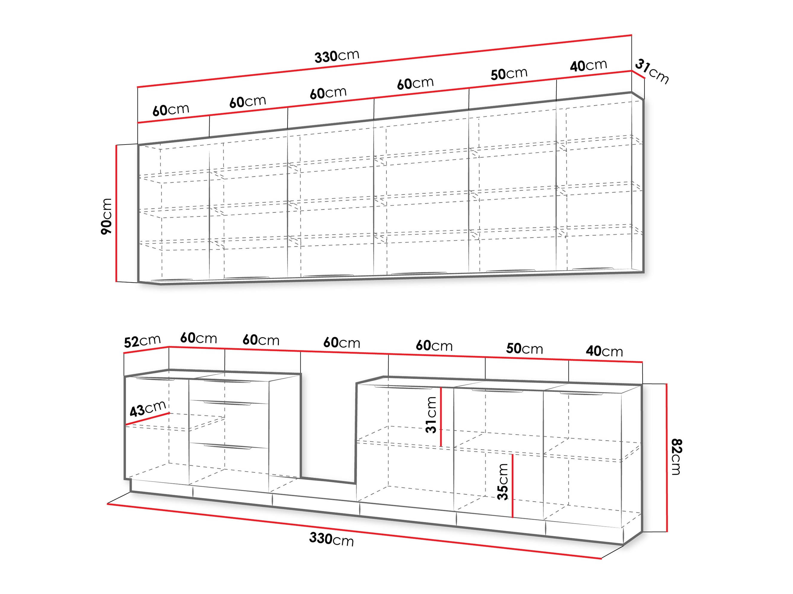 Conjunto de cozinha modular Sole 159