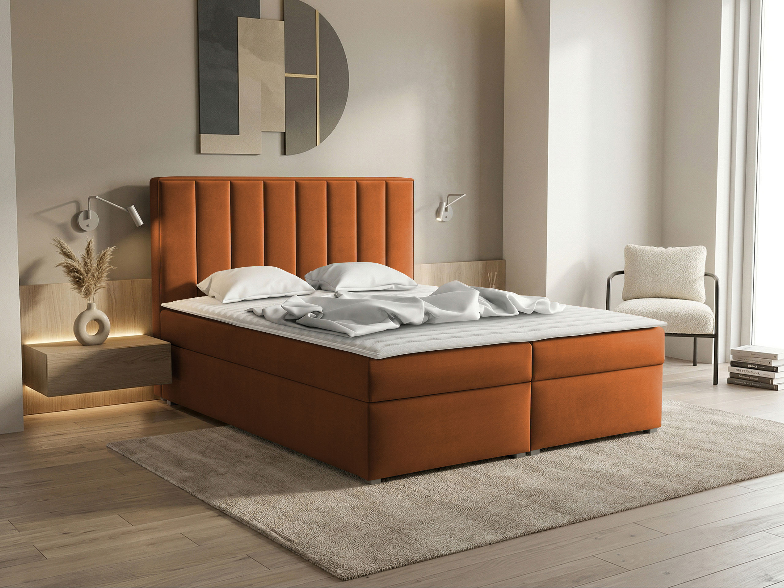 Cama continental Pomona 116 (Magic veludo 2213)