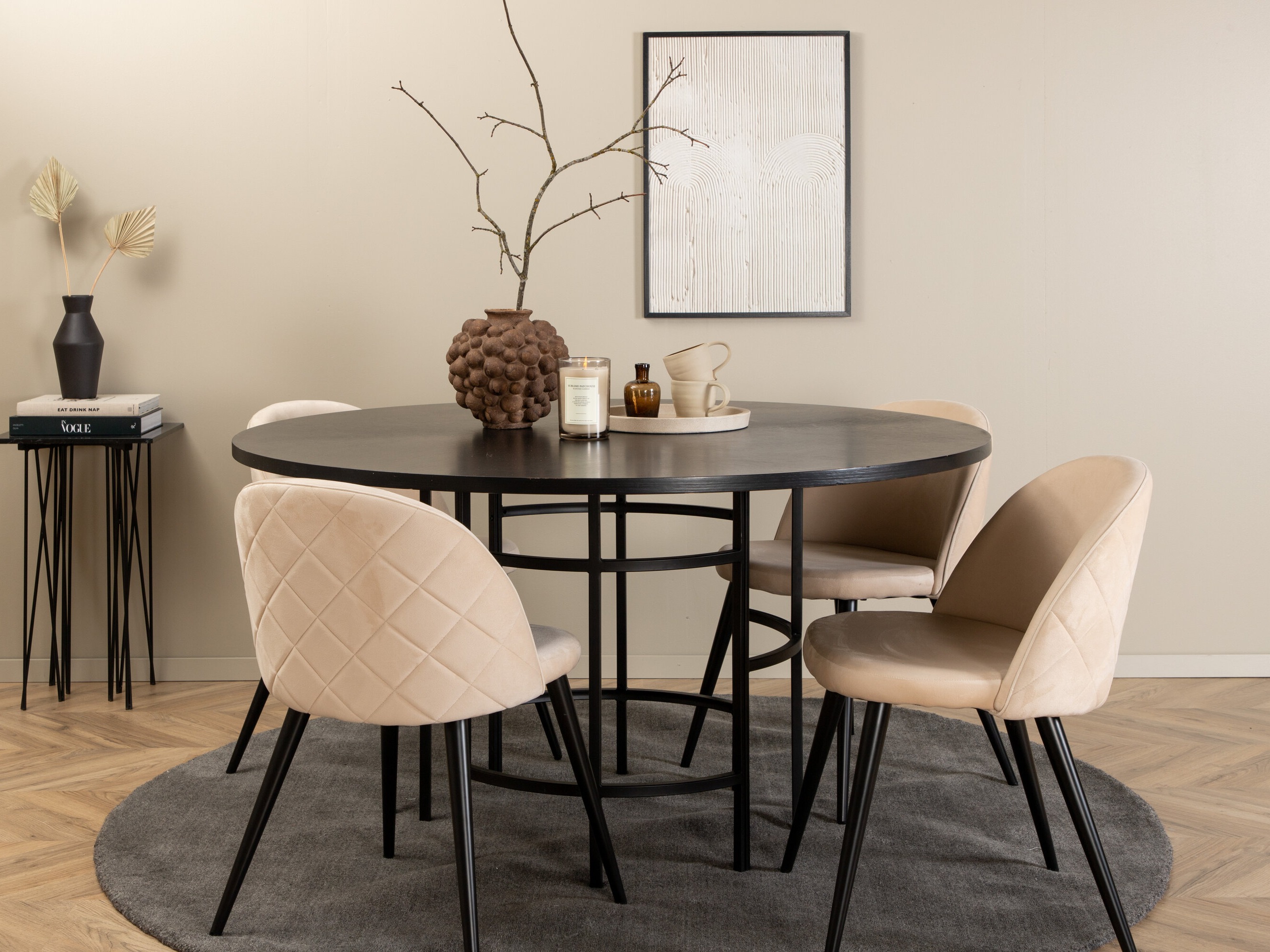 Conjunto para refeições Dallas 2386 (Preto + Creme)