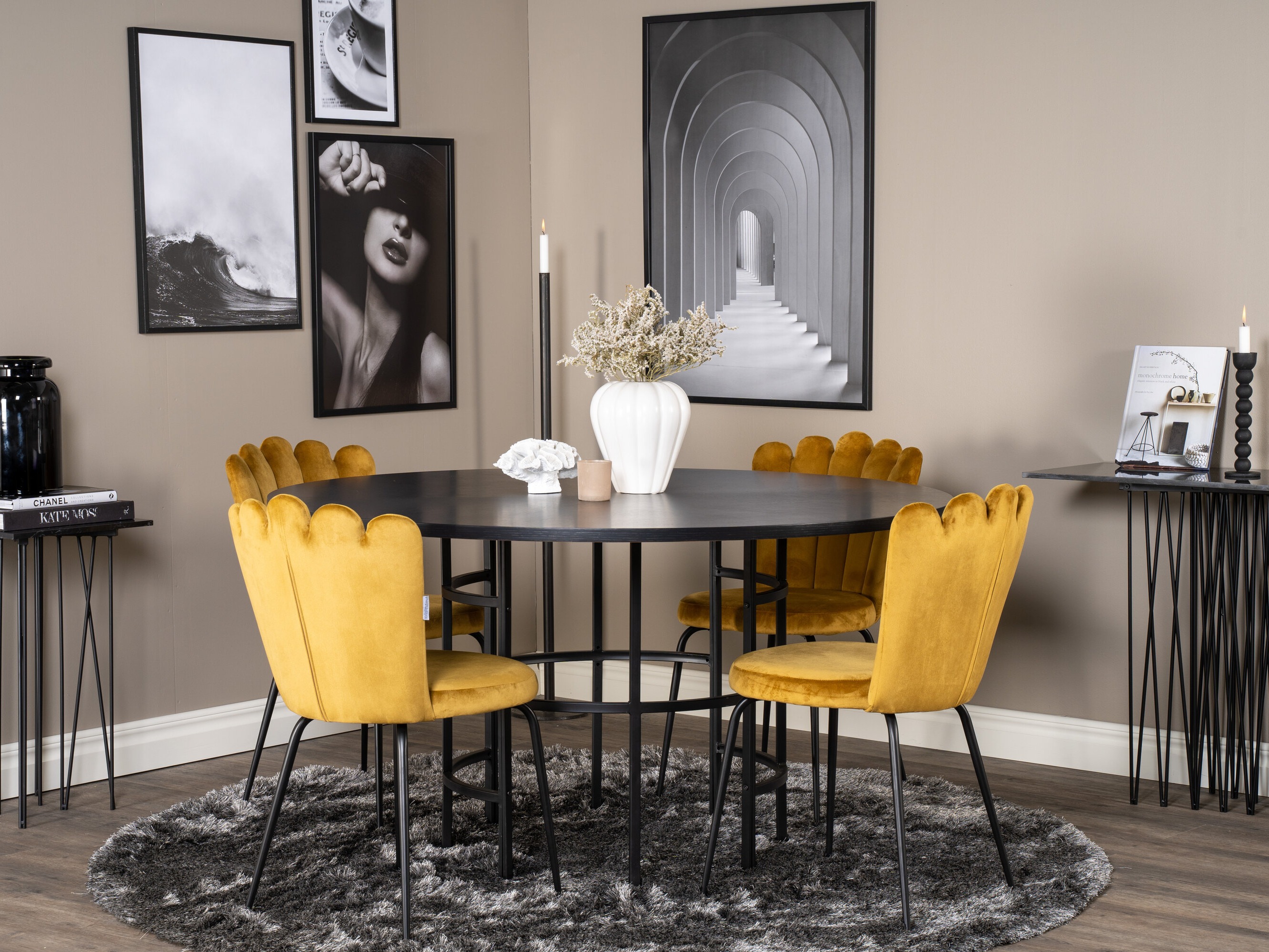 Conjunto para refeições Dallas 316 (Amarelo + Preto)